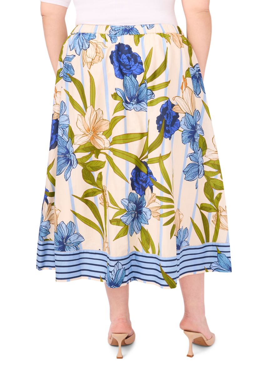 Plus Size Printed Maxi Skirt