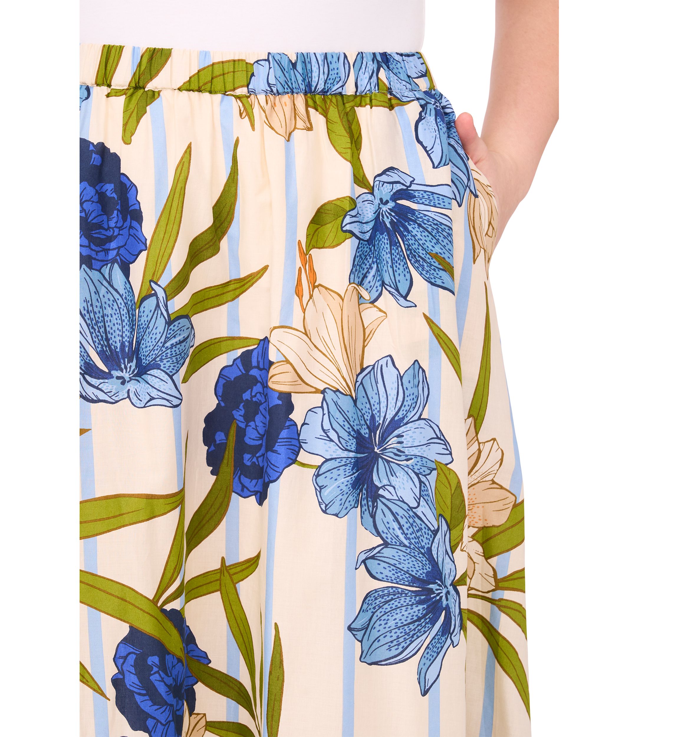 Plus Size Printed Maxi Skirt