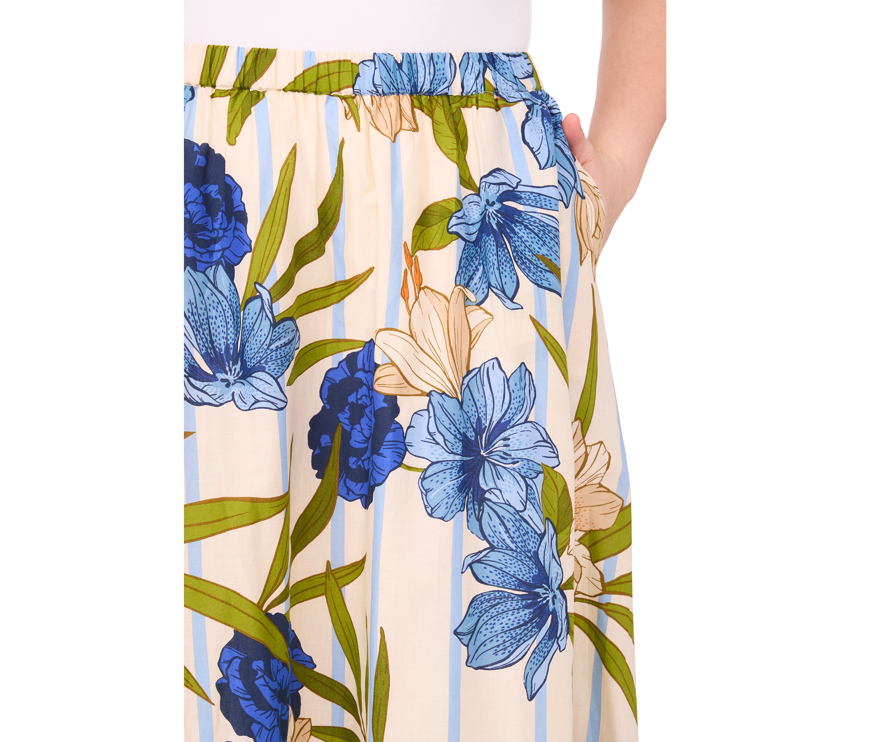 Plus Size Printed Maxi Skirt