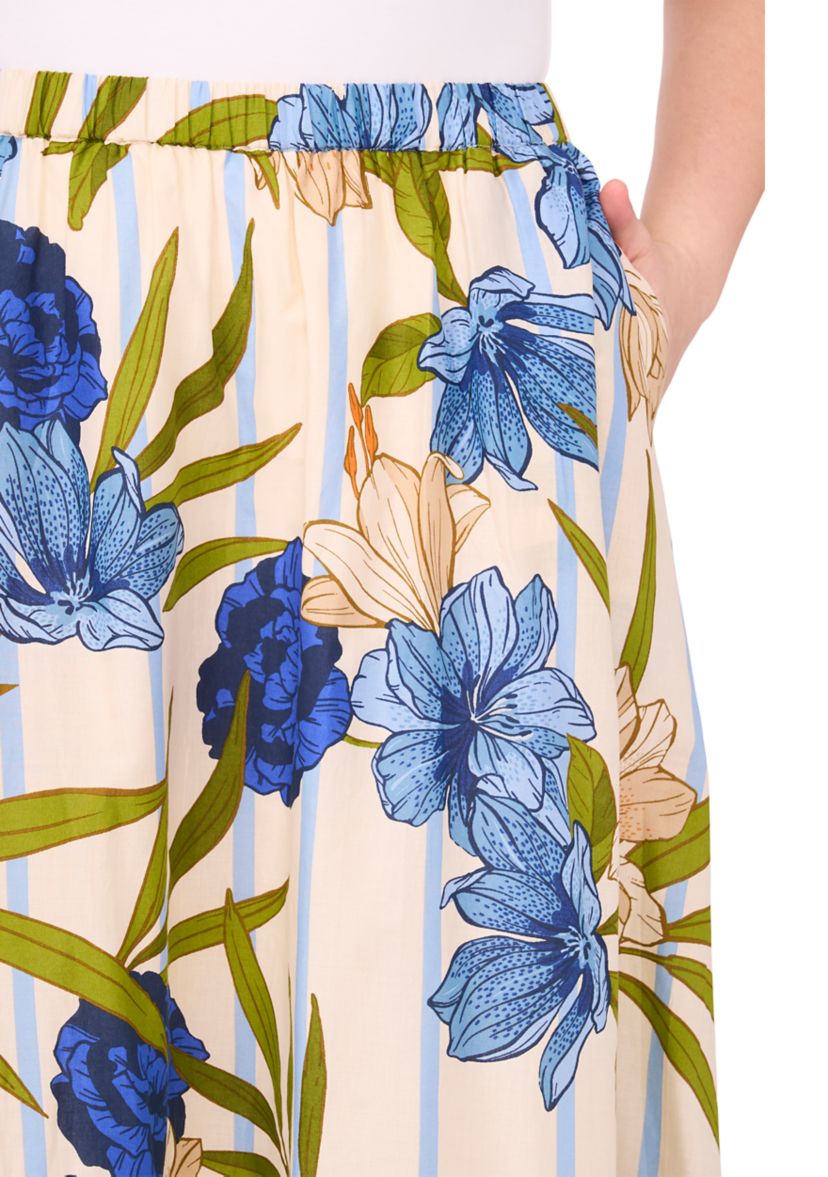 Plus Size Printed Maxi Skirt