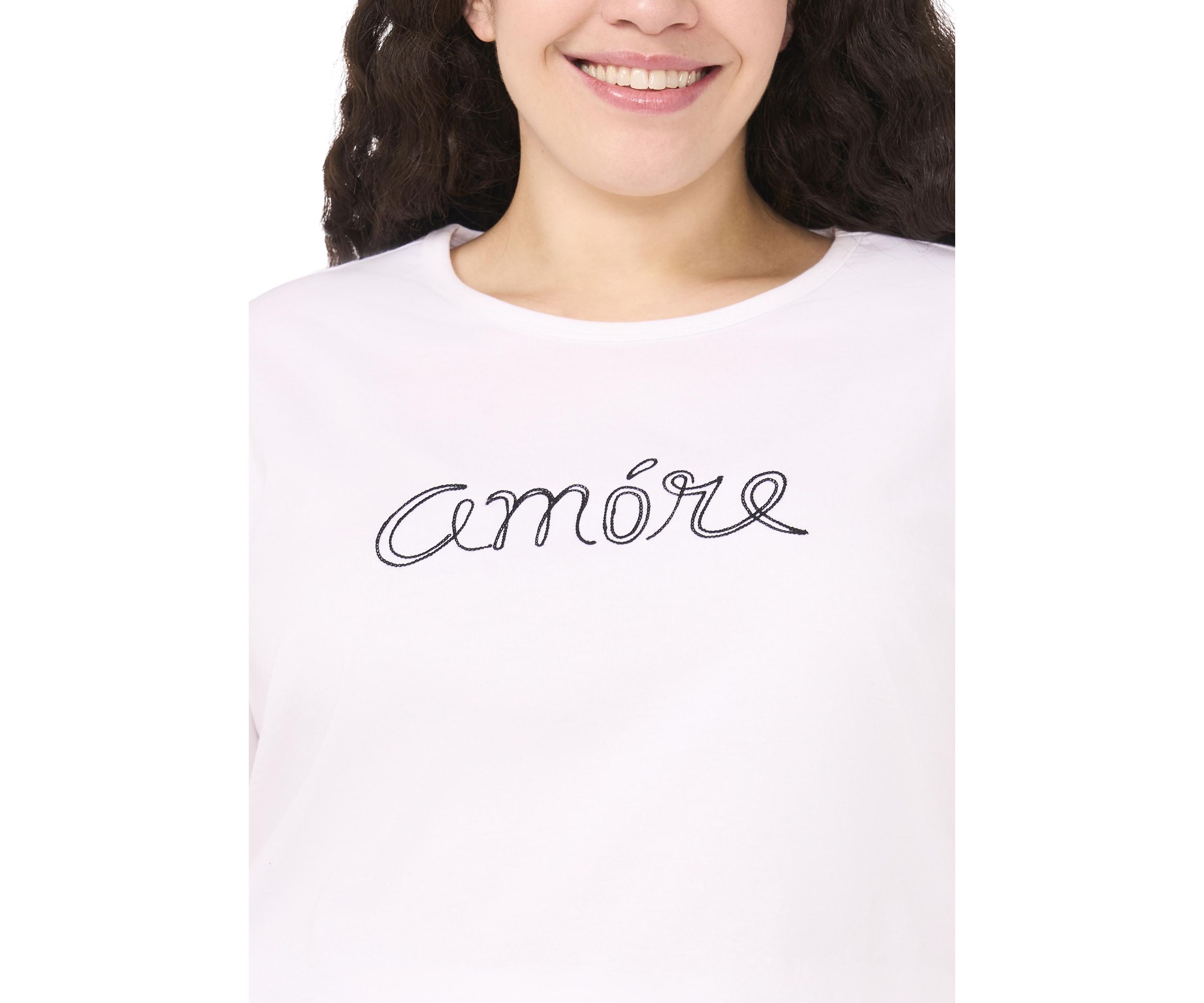 Plus Size Short Sleeve Crew Neck Amore T-Shirt