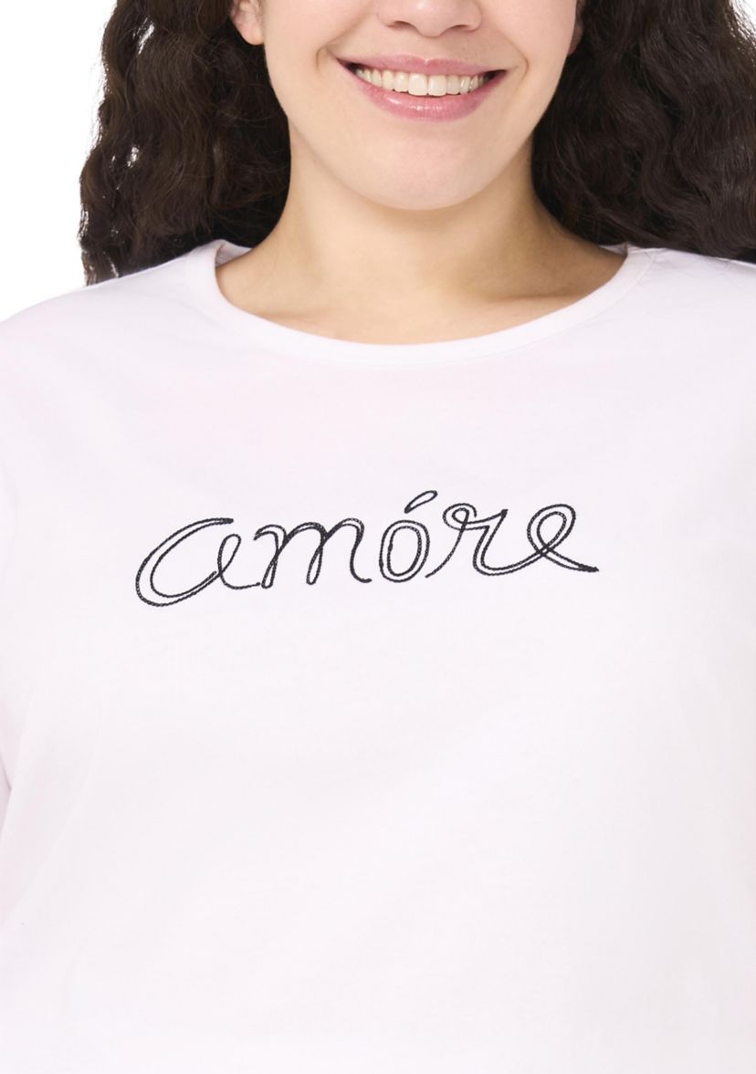 Plus Size Short Sleeve Crew Neck Amore T-Shirt