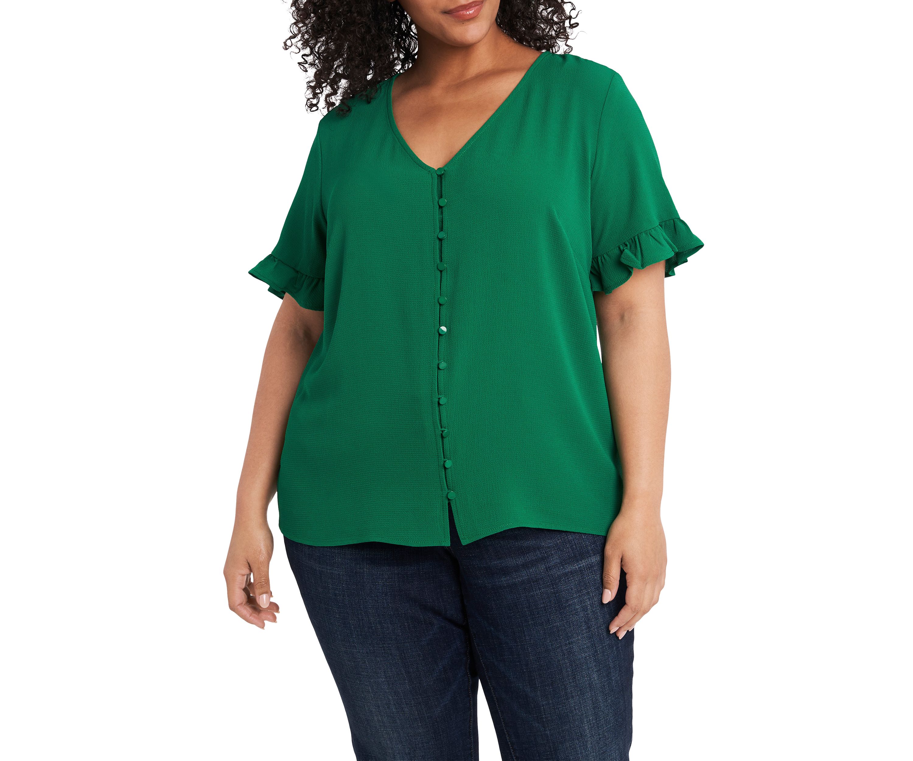 Plus Size Button Down Blouse