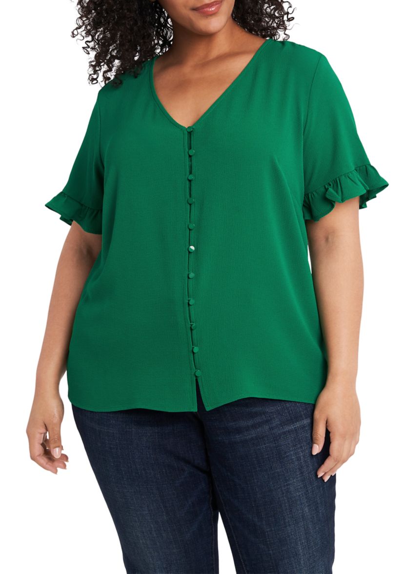 Plus Size Button Down Blouse