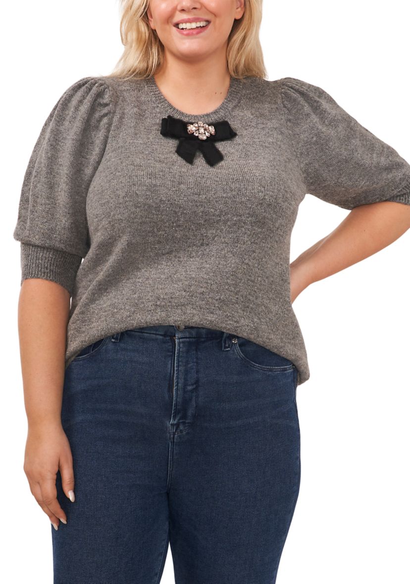 Plus Size Puff Sleeve Sweater
