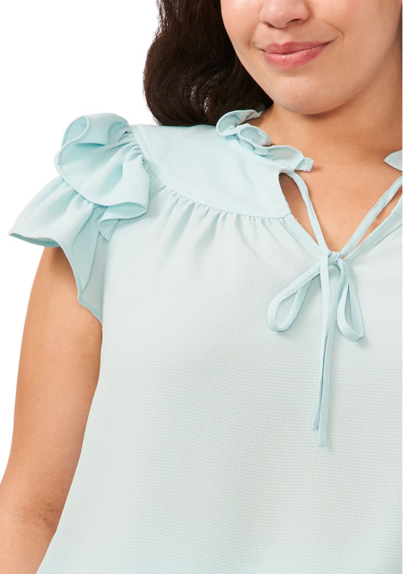 Plus Size Flutter Sleeve Blouse