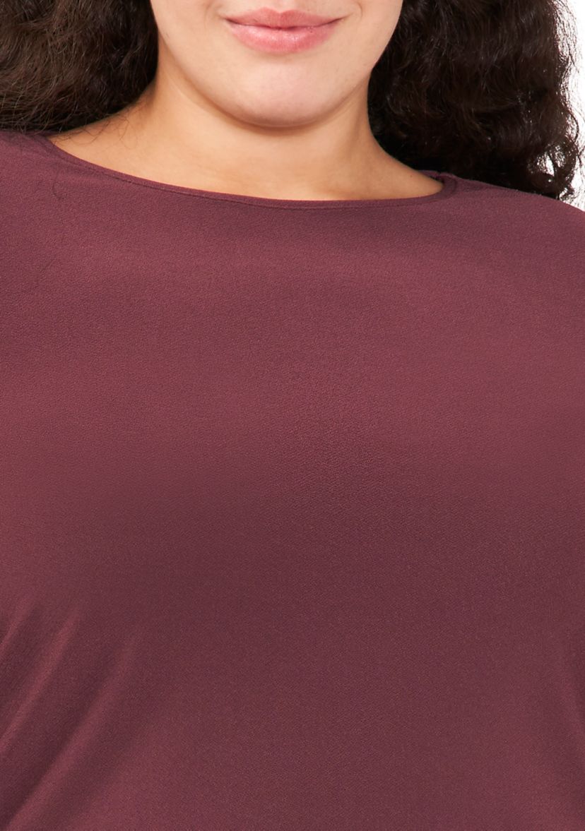 Womens Long Sleeve Scoop Neck Ruffle Knit Sweater 