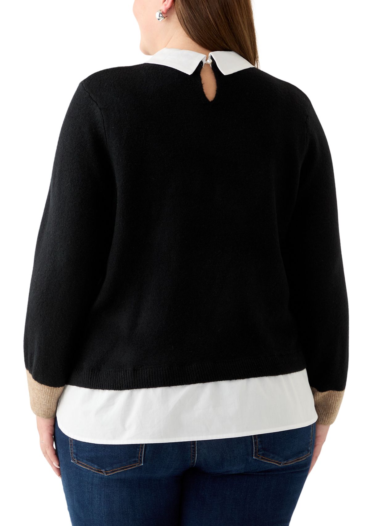 Plus Size Twofer Sweater Top
