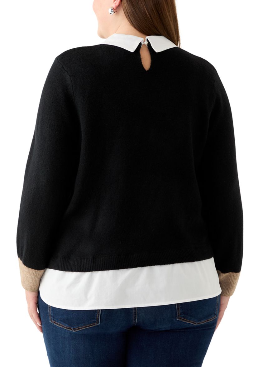 Plus Size Twofer Sweater Top