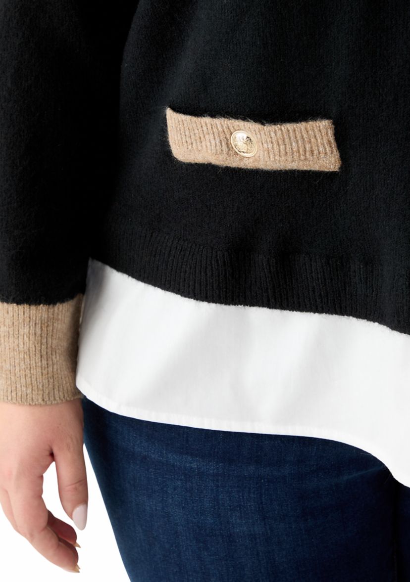 Plus Size Twofer Sweater Top