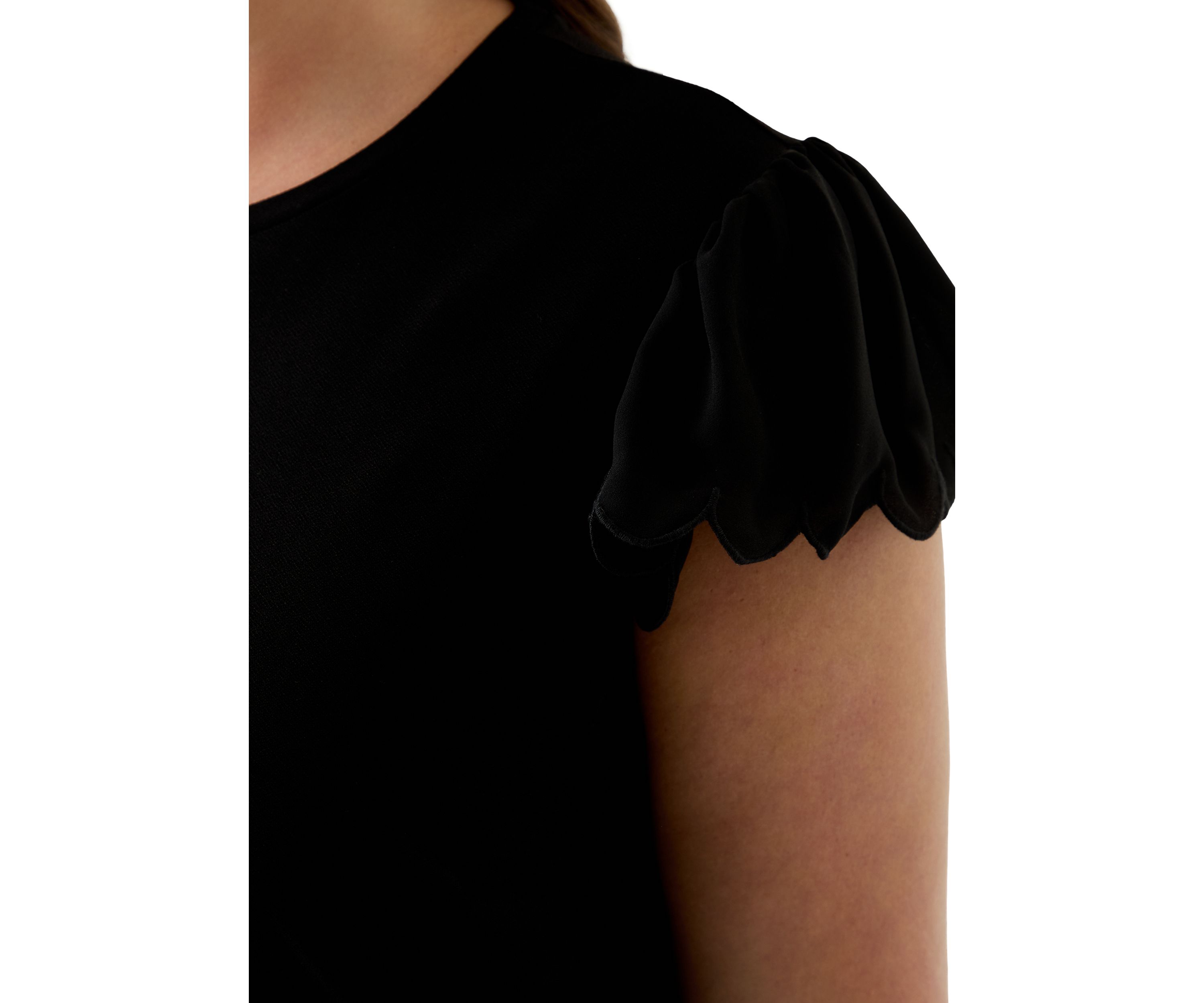 Plus Size Short Sleeve Crew Neck Double Ruffle Top