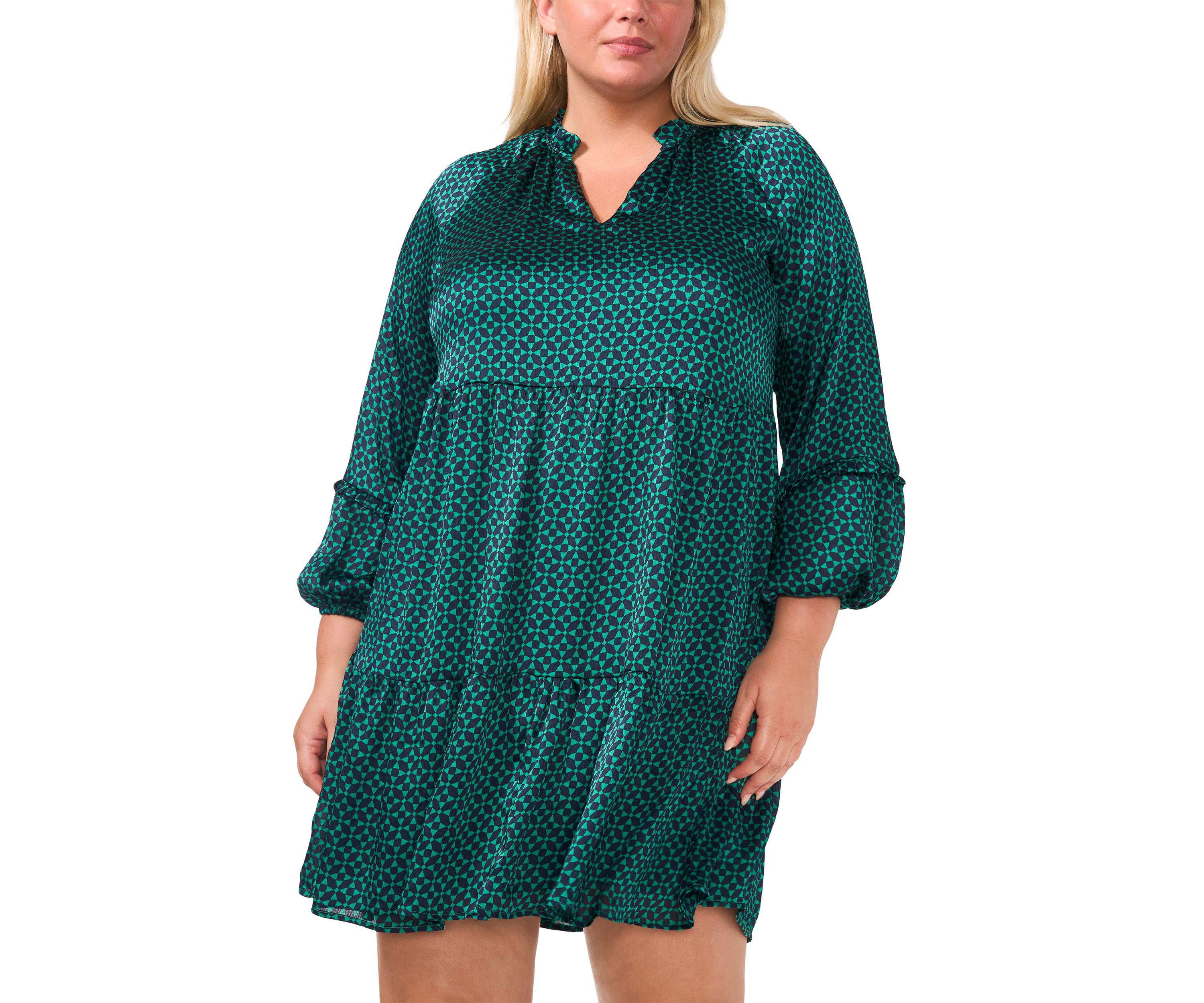 Plus Size Long Sleeve Babydoll Dress