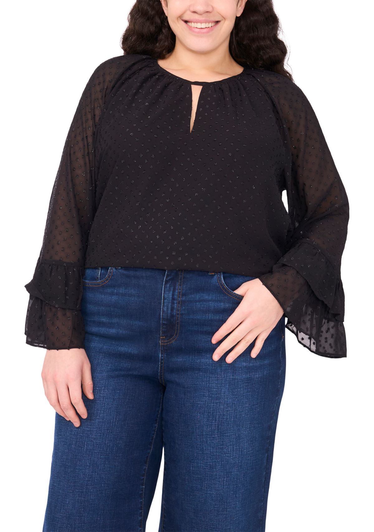 Plus Size Ruffle Tiered Blouse