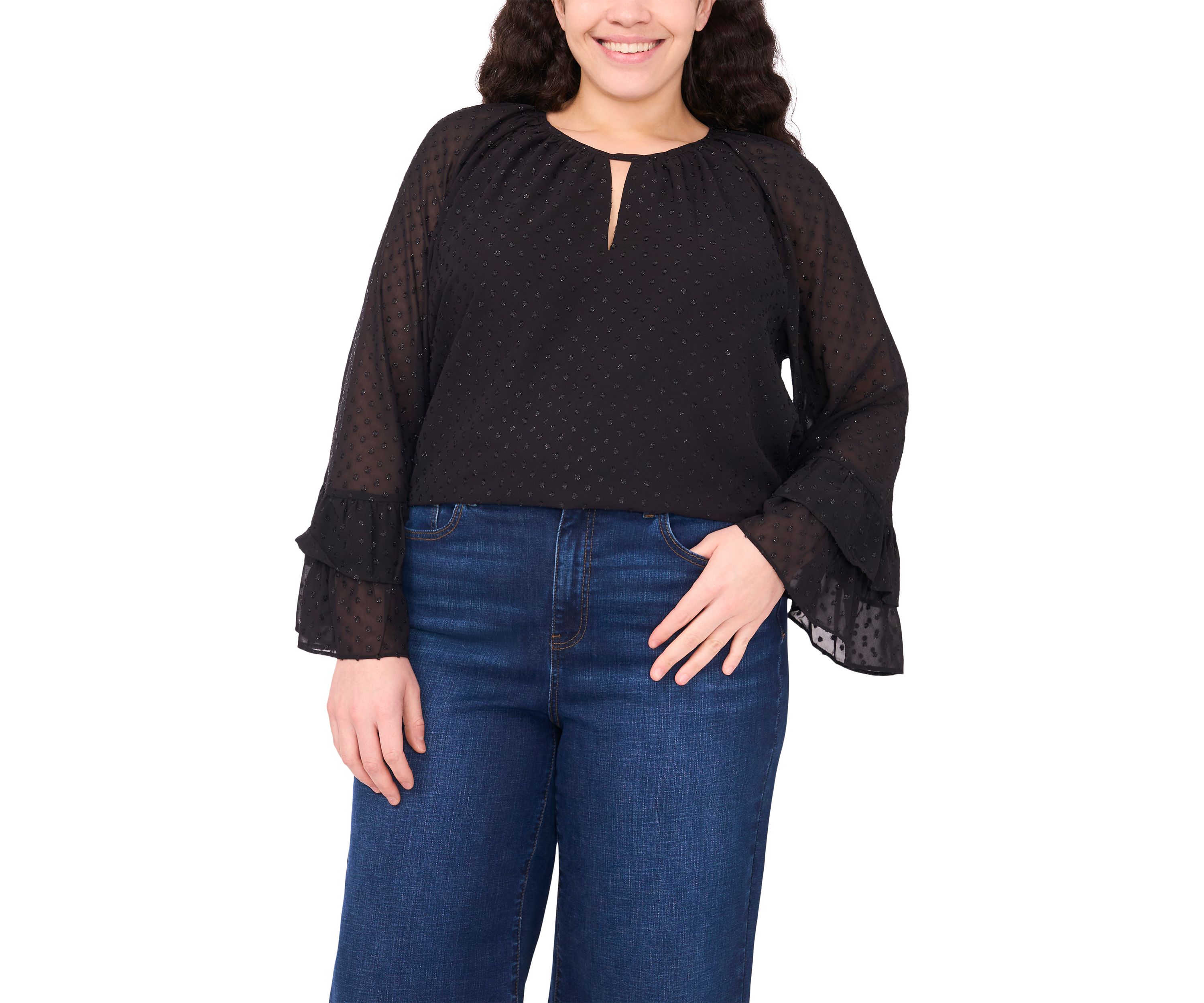 Plus Size Ruffle Tiered Blouse