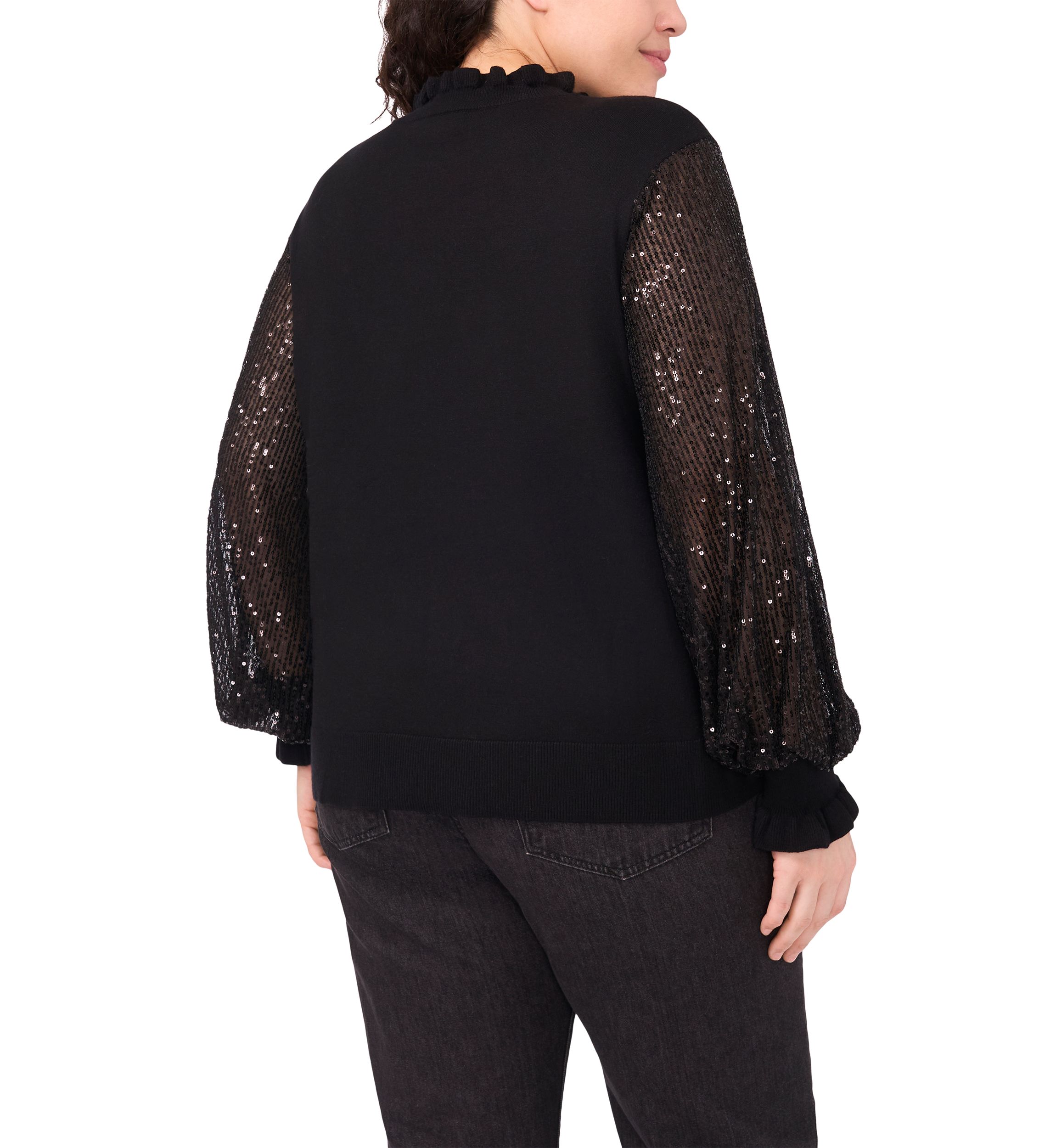 Plus Size Sequin Sleeve Sweater