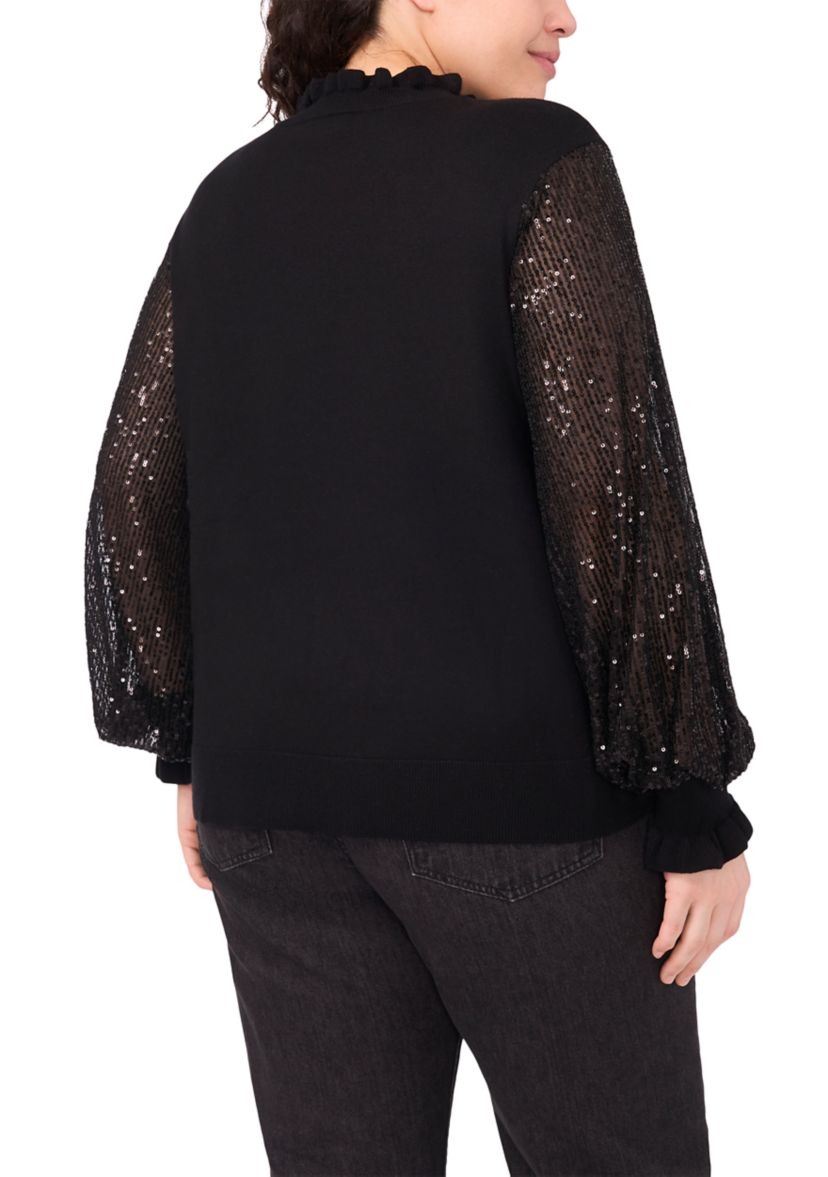 Plus Size Sequin Sleeve Sweater