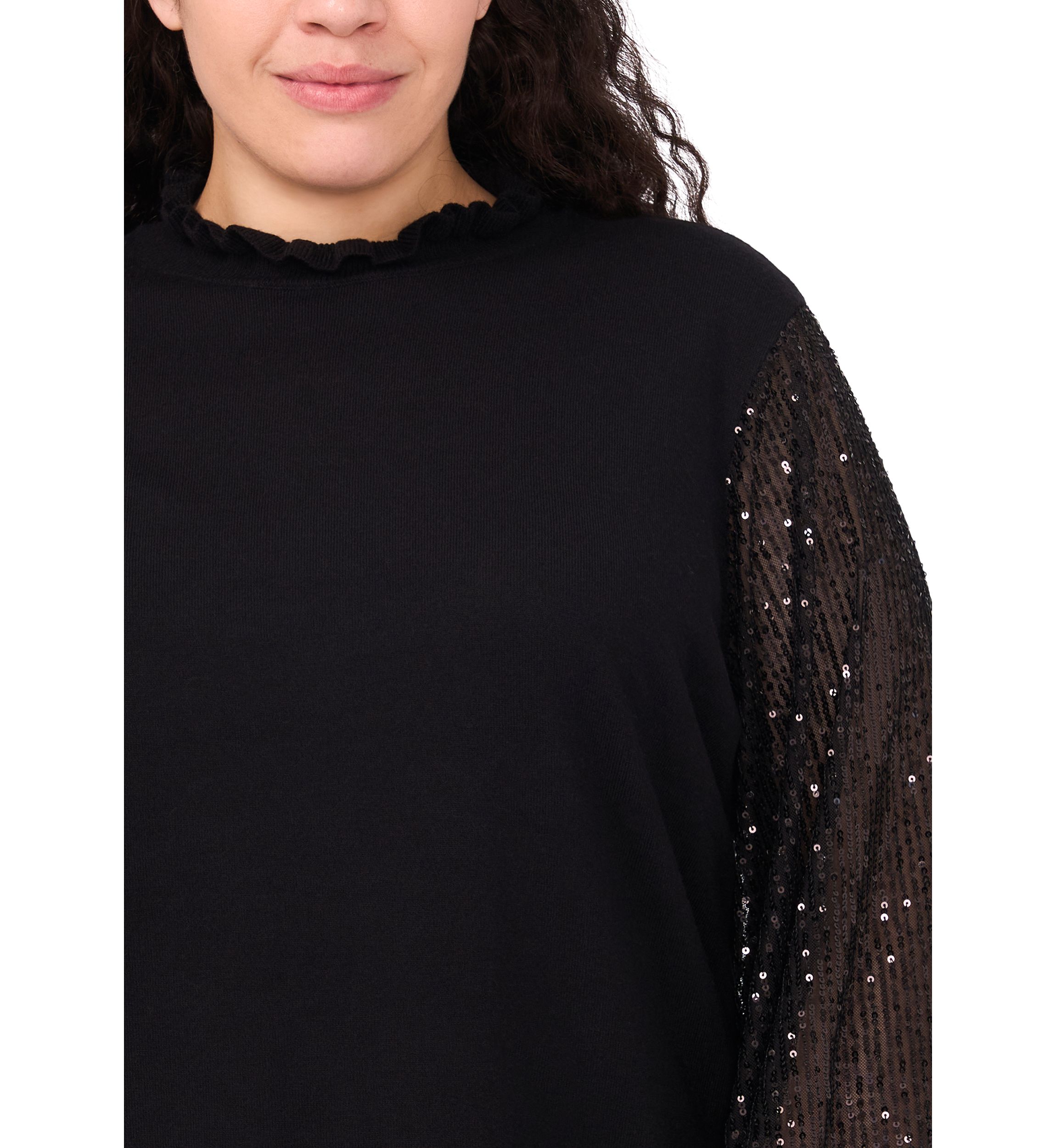 Plus Size Sequin Sleeve Sweater