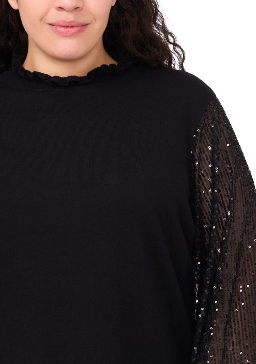 Plus Size Sequin Sleeve Sweater