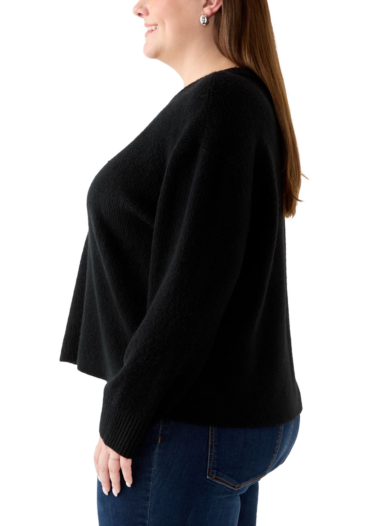 Plus Size Bow Applique Sweater