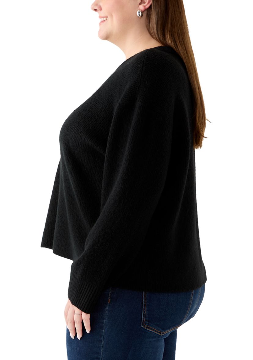 Plus Size Bow Applique Sweater
