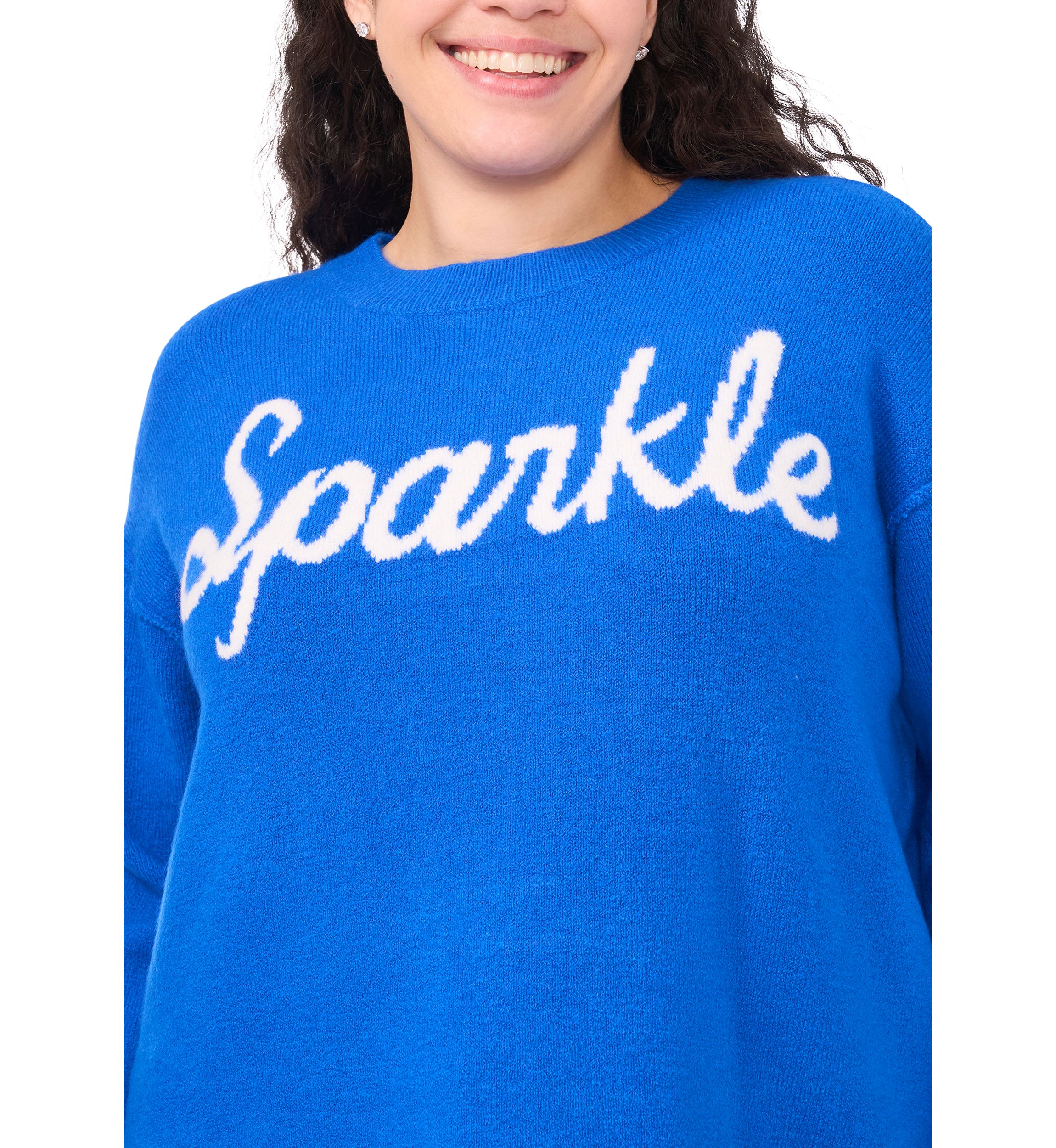 Plus Size Crew Neck Sparkle Sweater