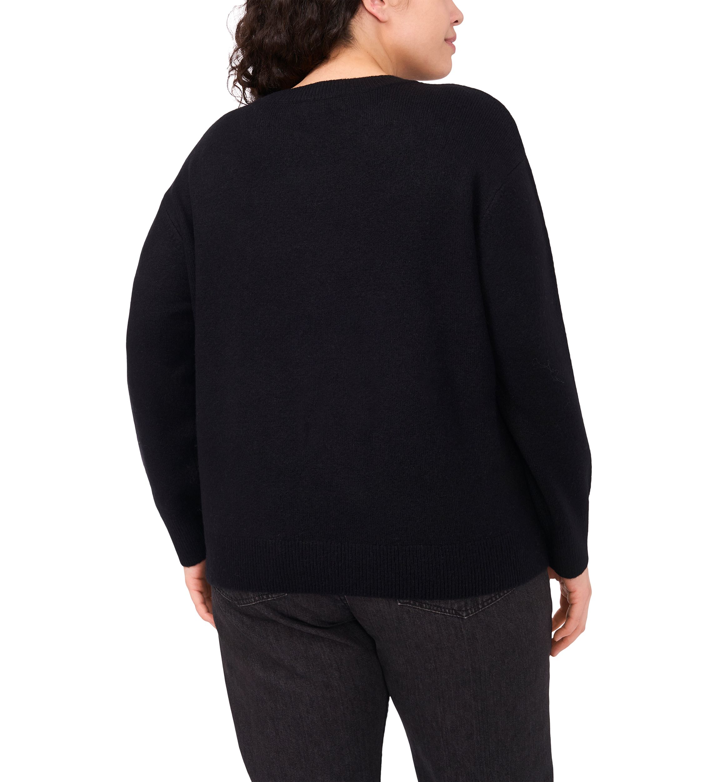 Plus Size Intarsia Bow Sweater