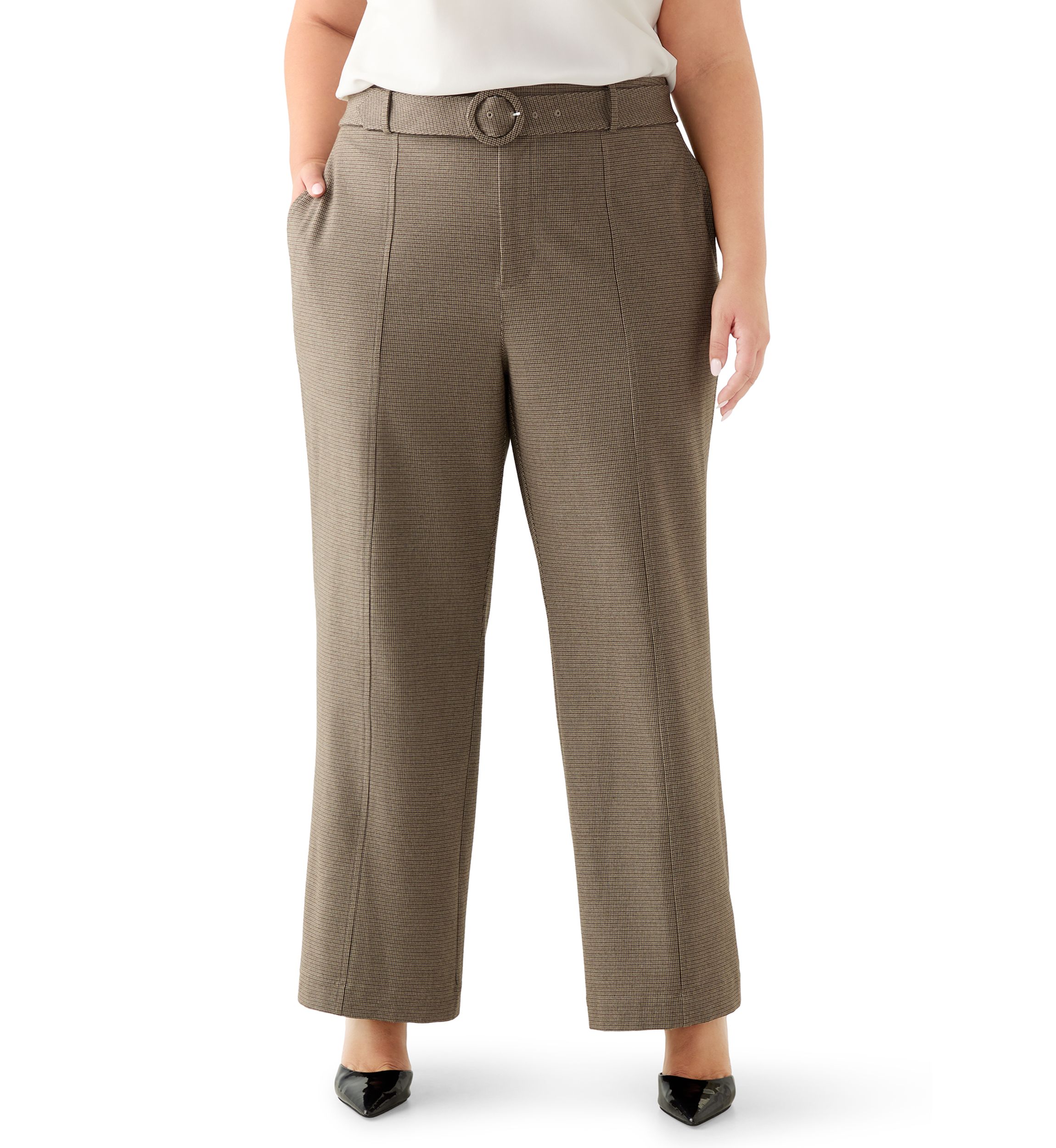 Plus Size High Waist Tailored Pants 