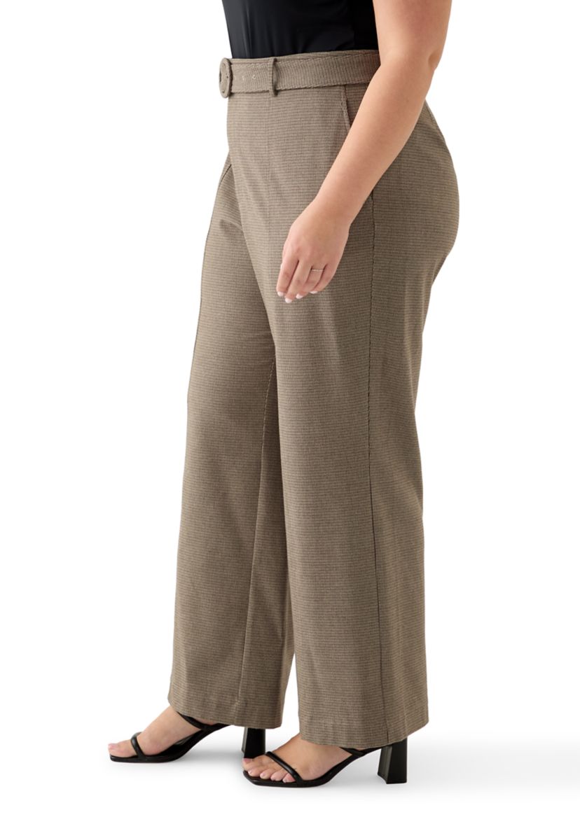 Plus Size High Waist Tailored Pants 
