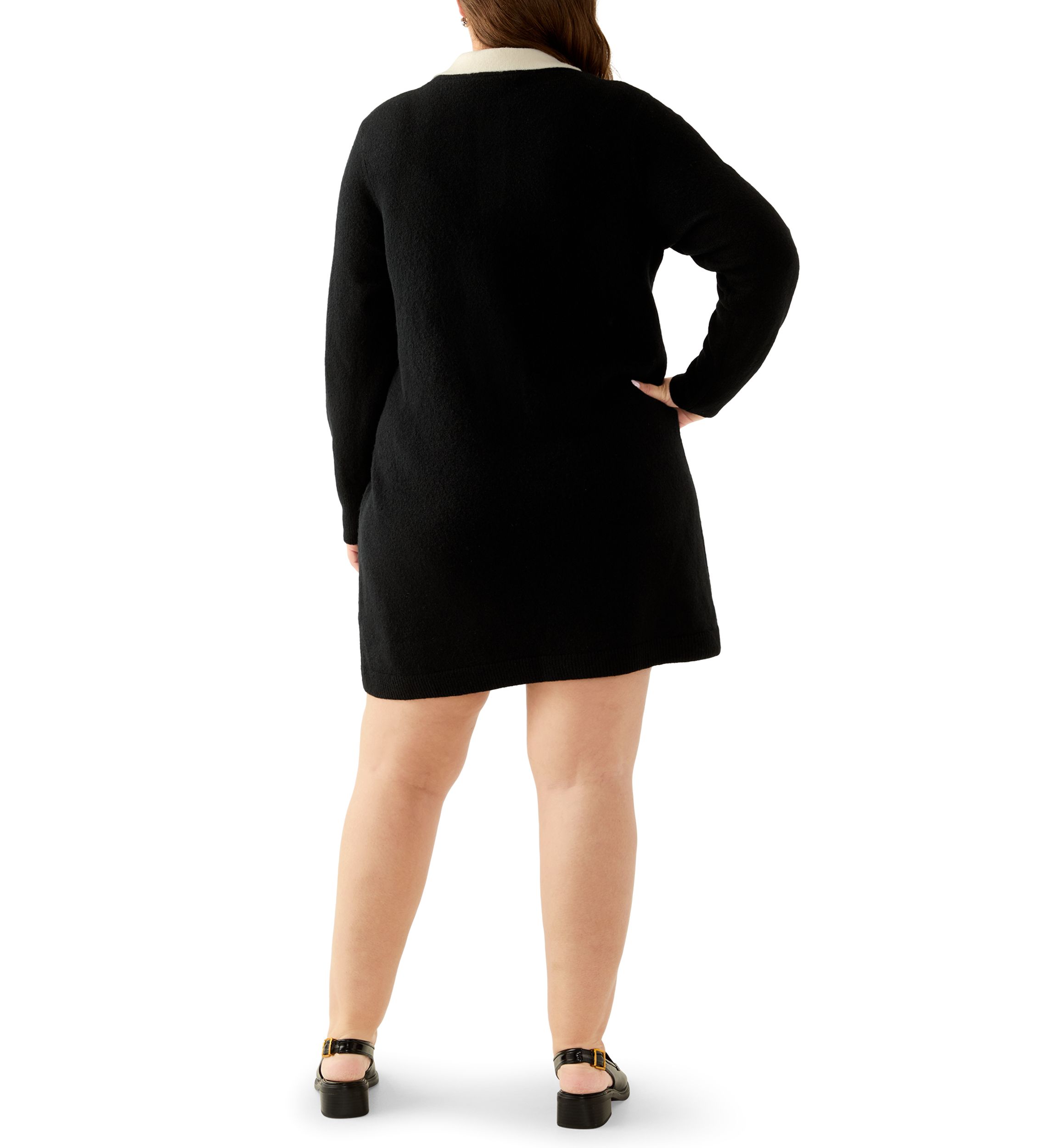 Plus Size Sweater Dress with Collar