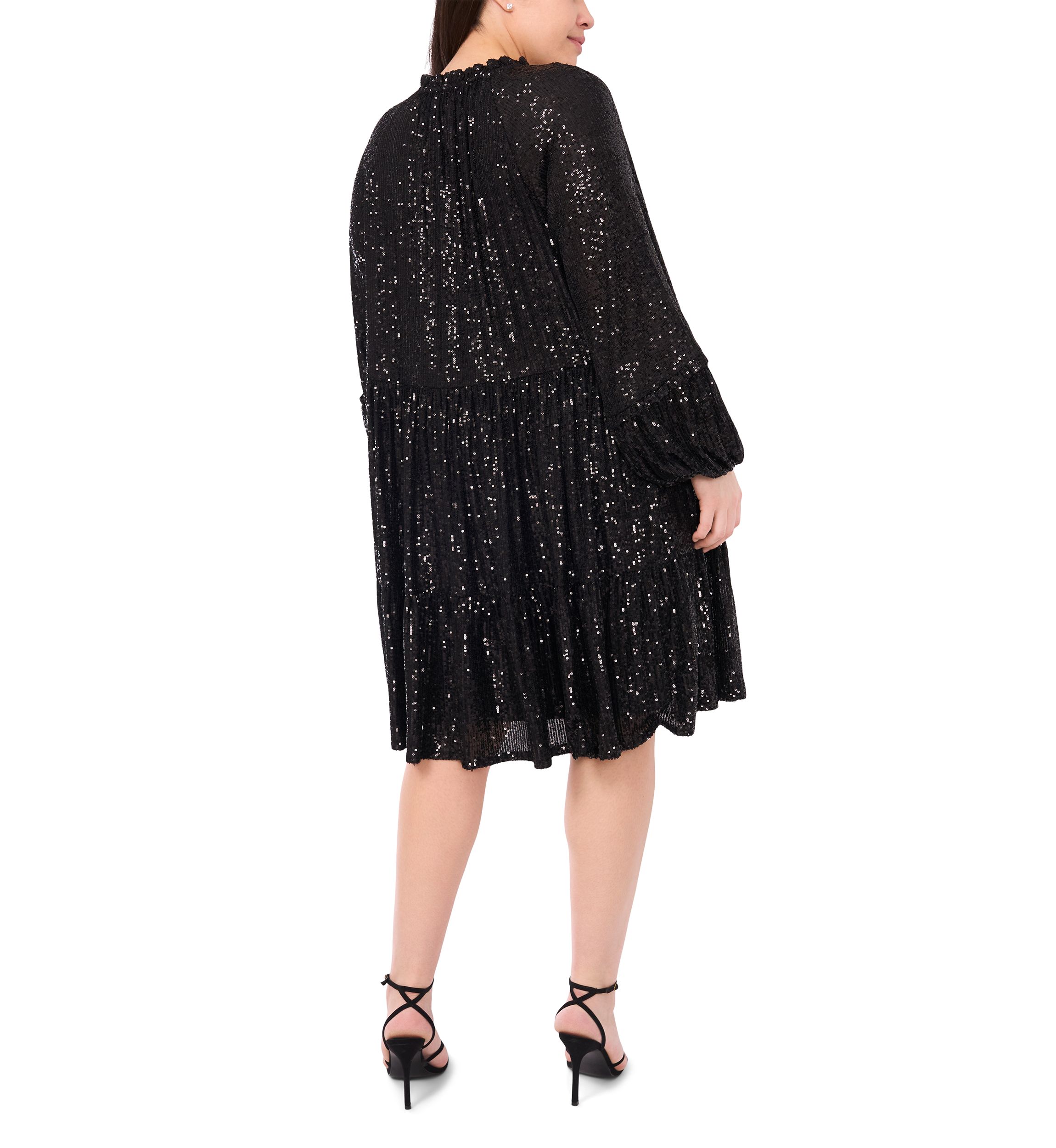 Plus Size Sequin Babydoll Dress 