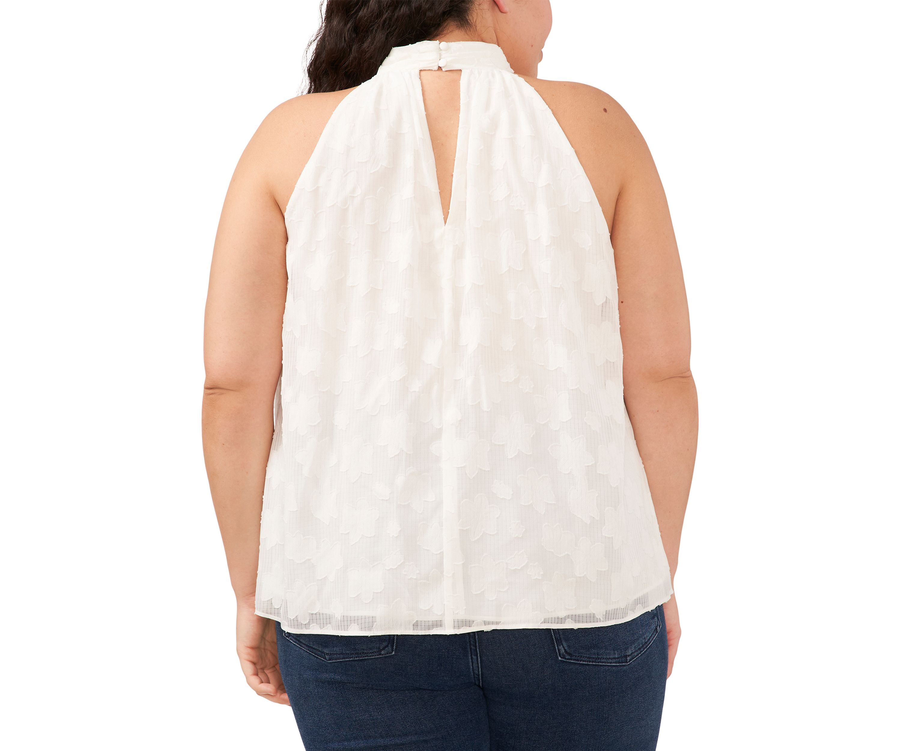 Plus Size Sleeveless Halter Neck Blouse