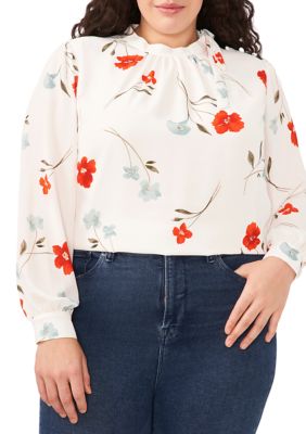 Plus Printed Blouse