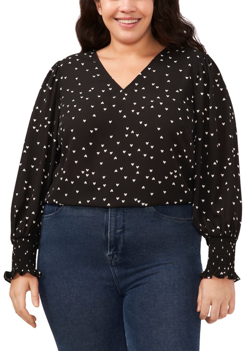  Plus Size V-Day Woven Top