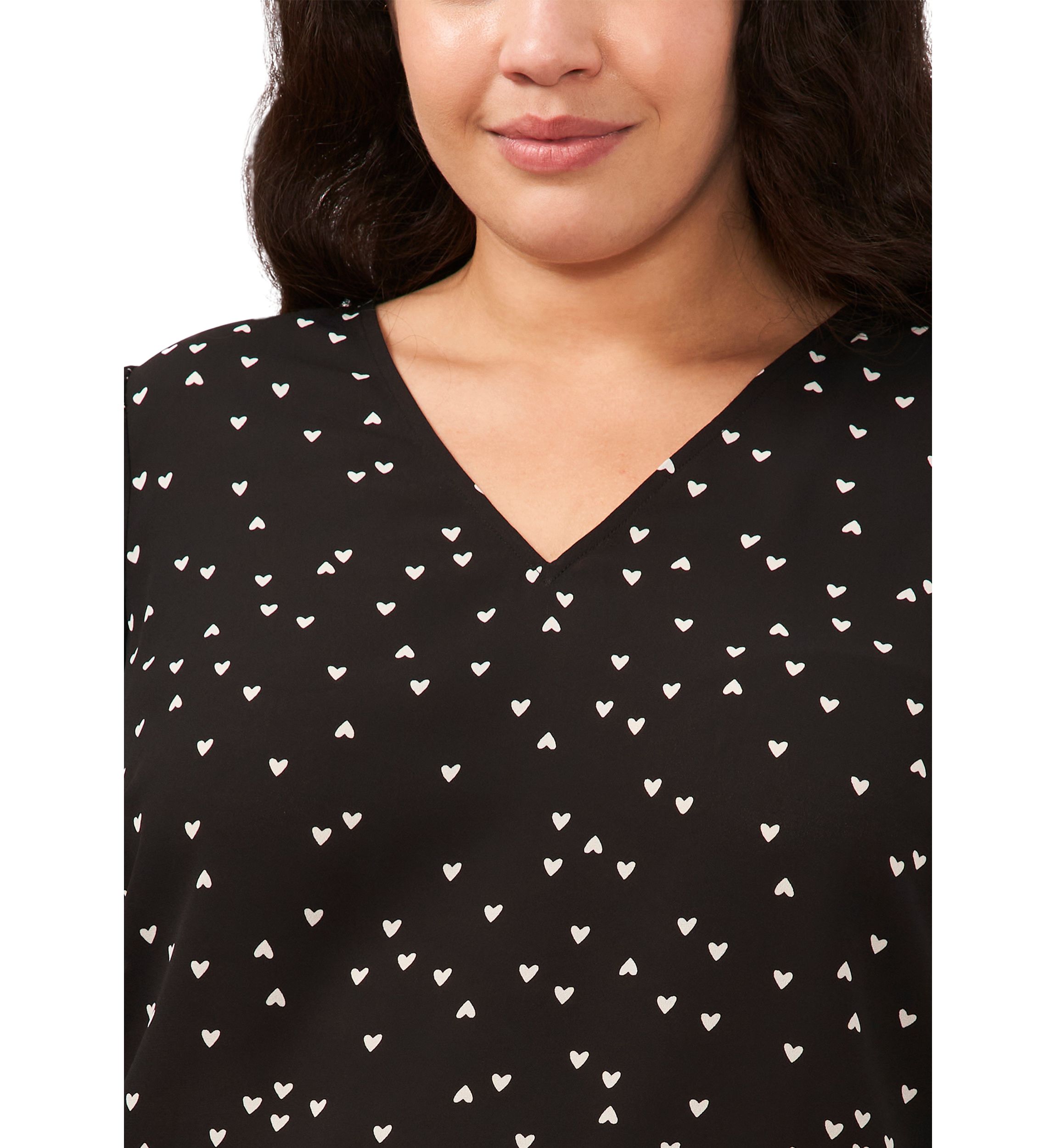  Plus Size V-Day Woven Top