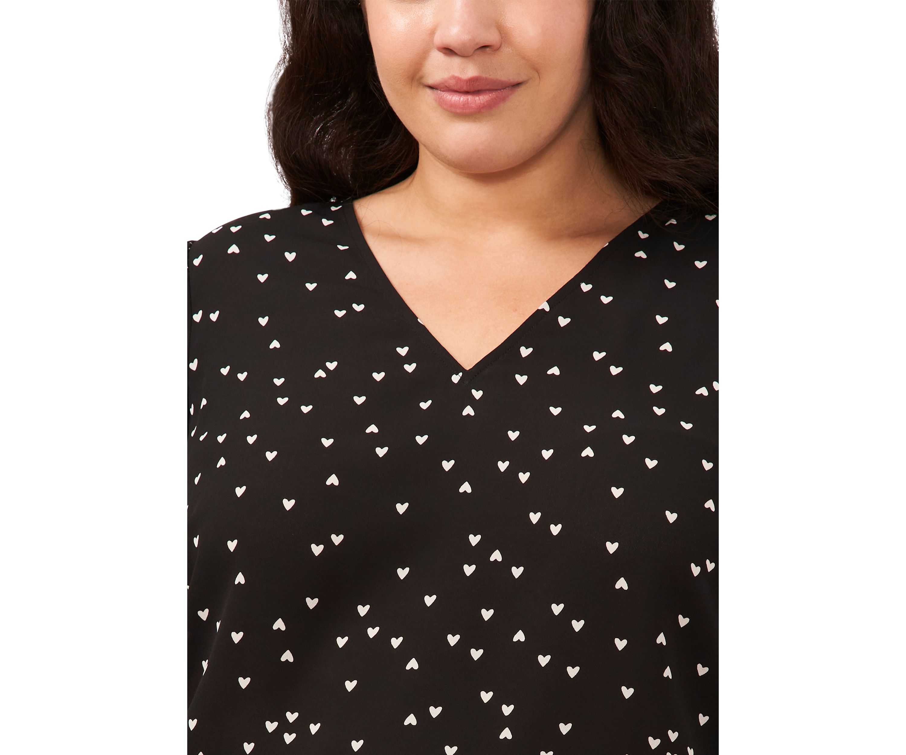  Plus Size V-Day Woven Top