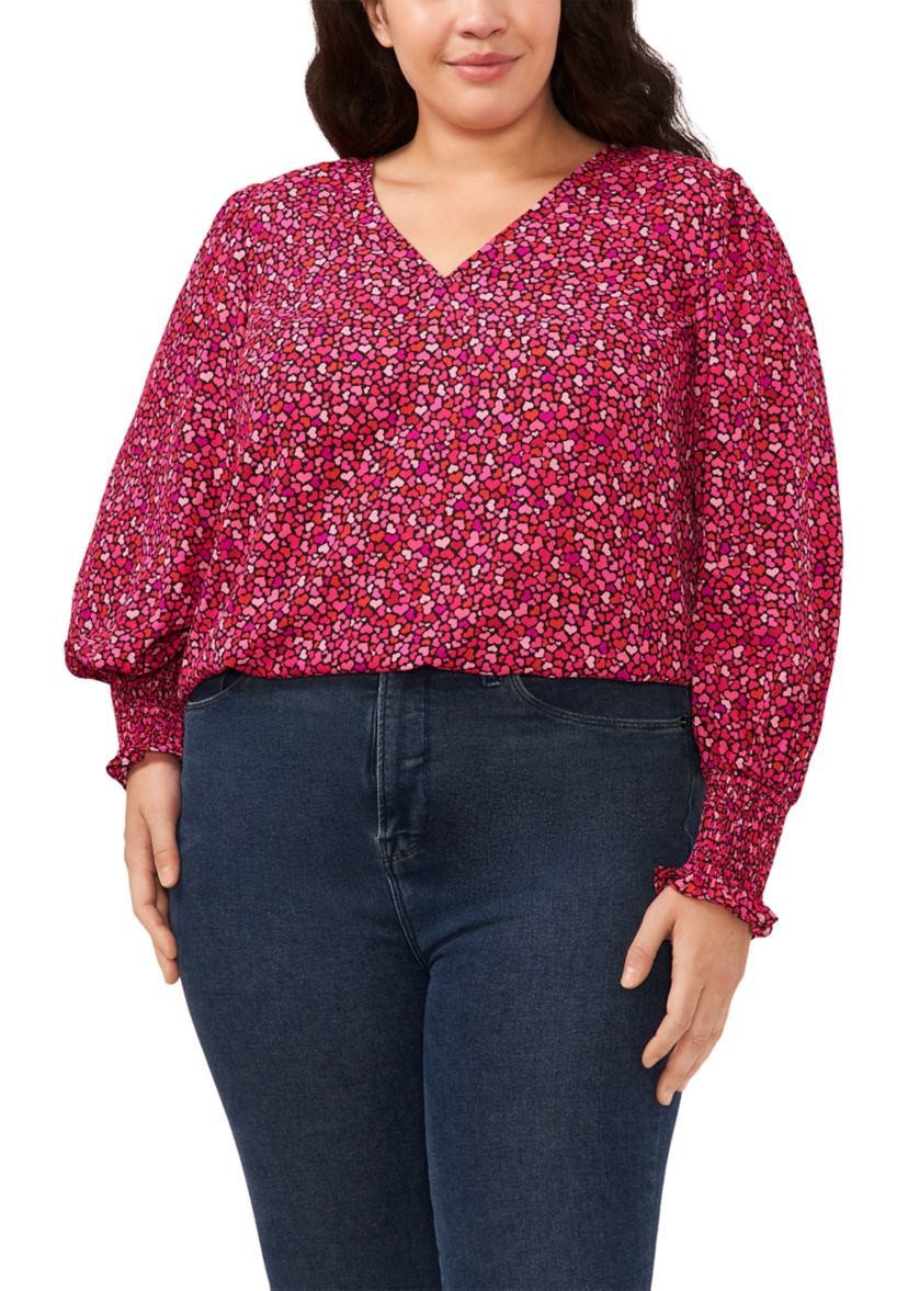Plus Size V-Day Woven Top