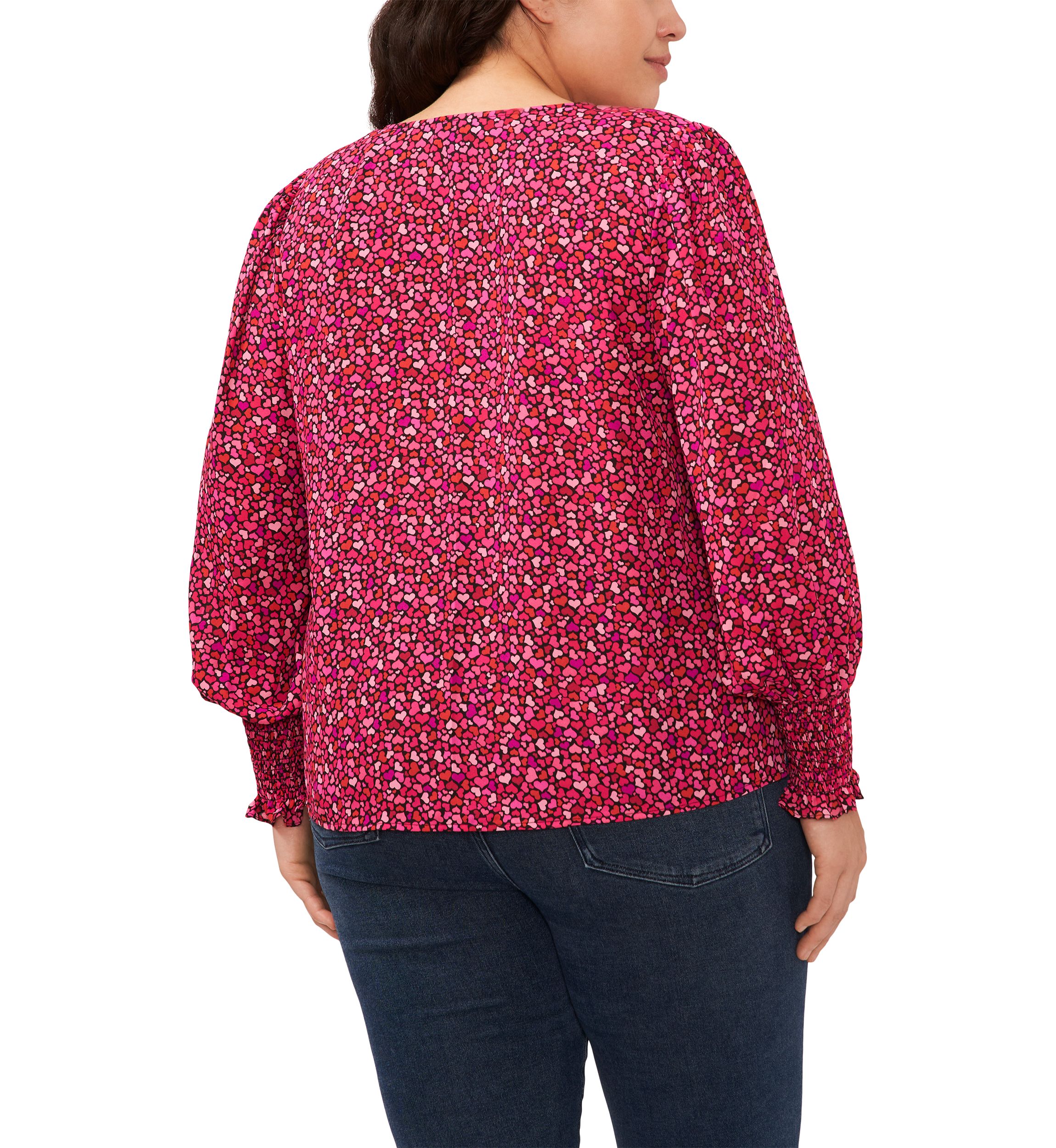 Plus Size V-Day Woven Top