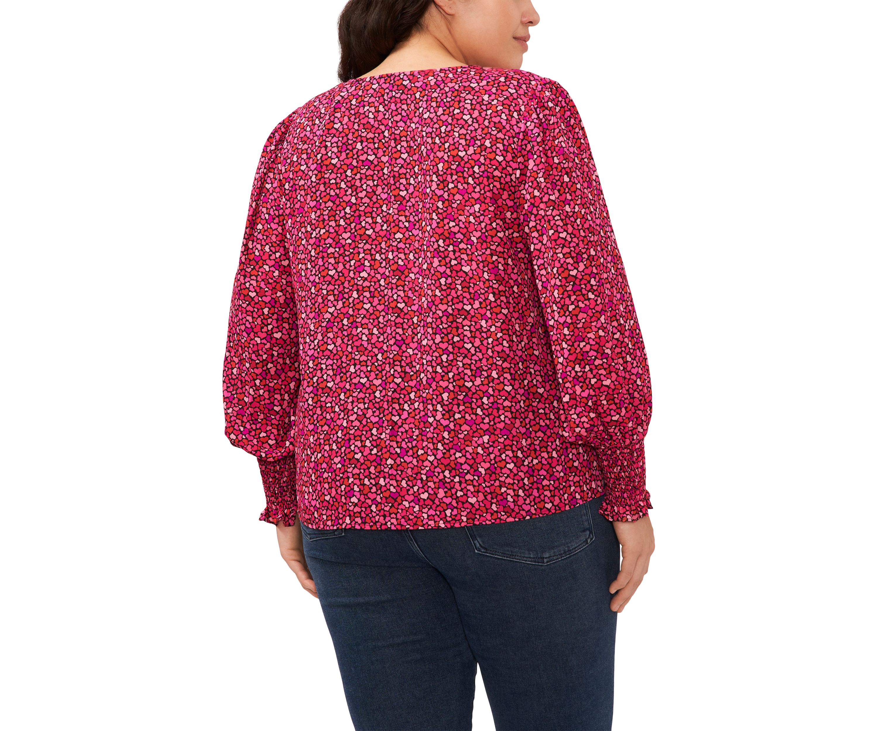 Plus Size V-Day Woven Top