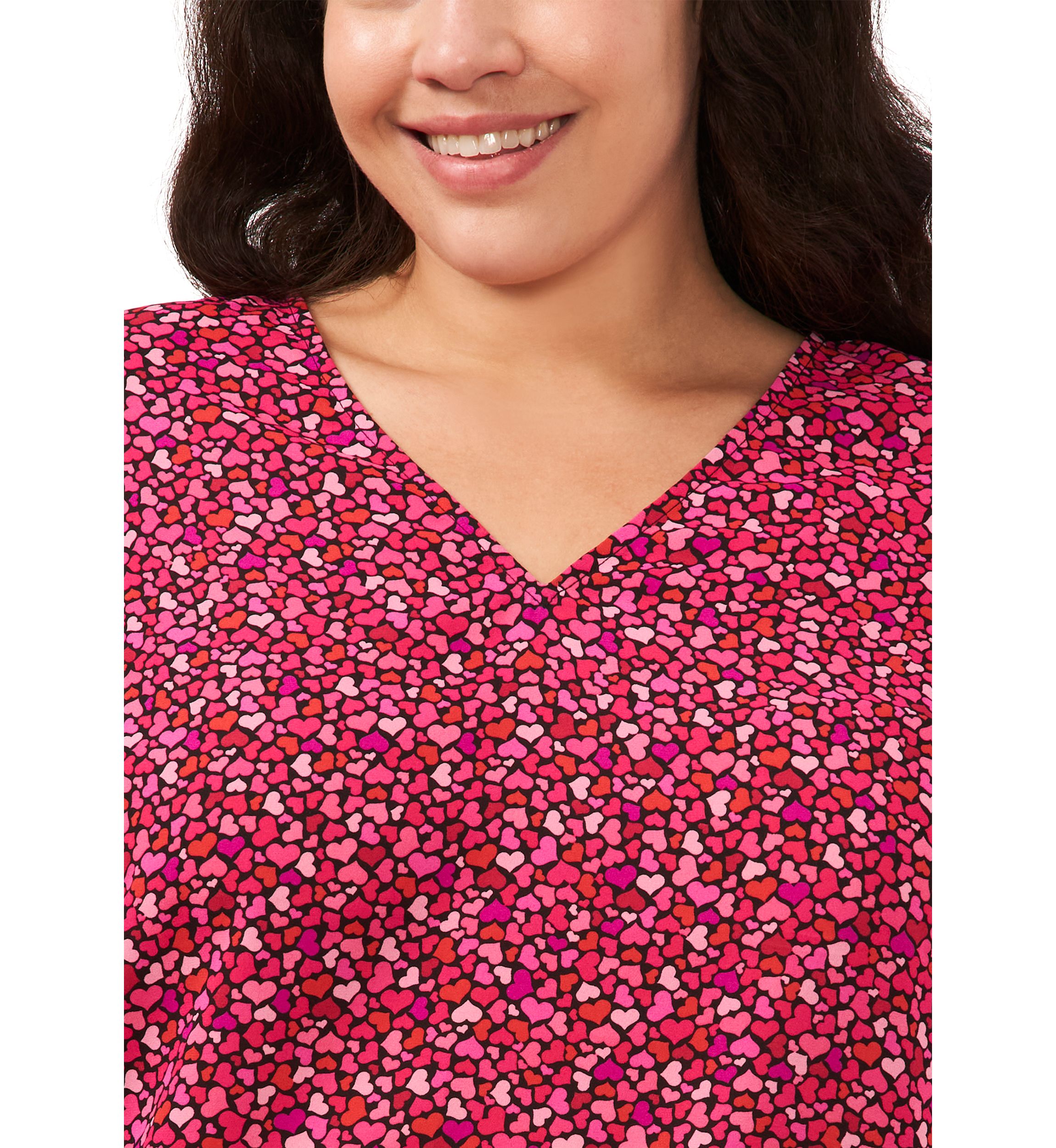 Plus Size V-Day Woven Top