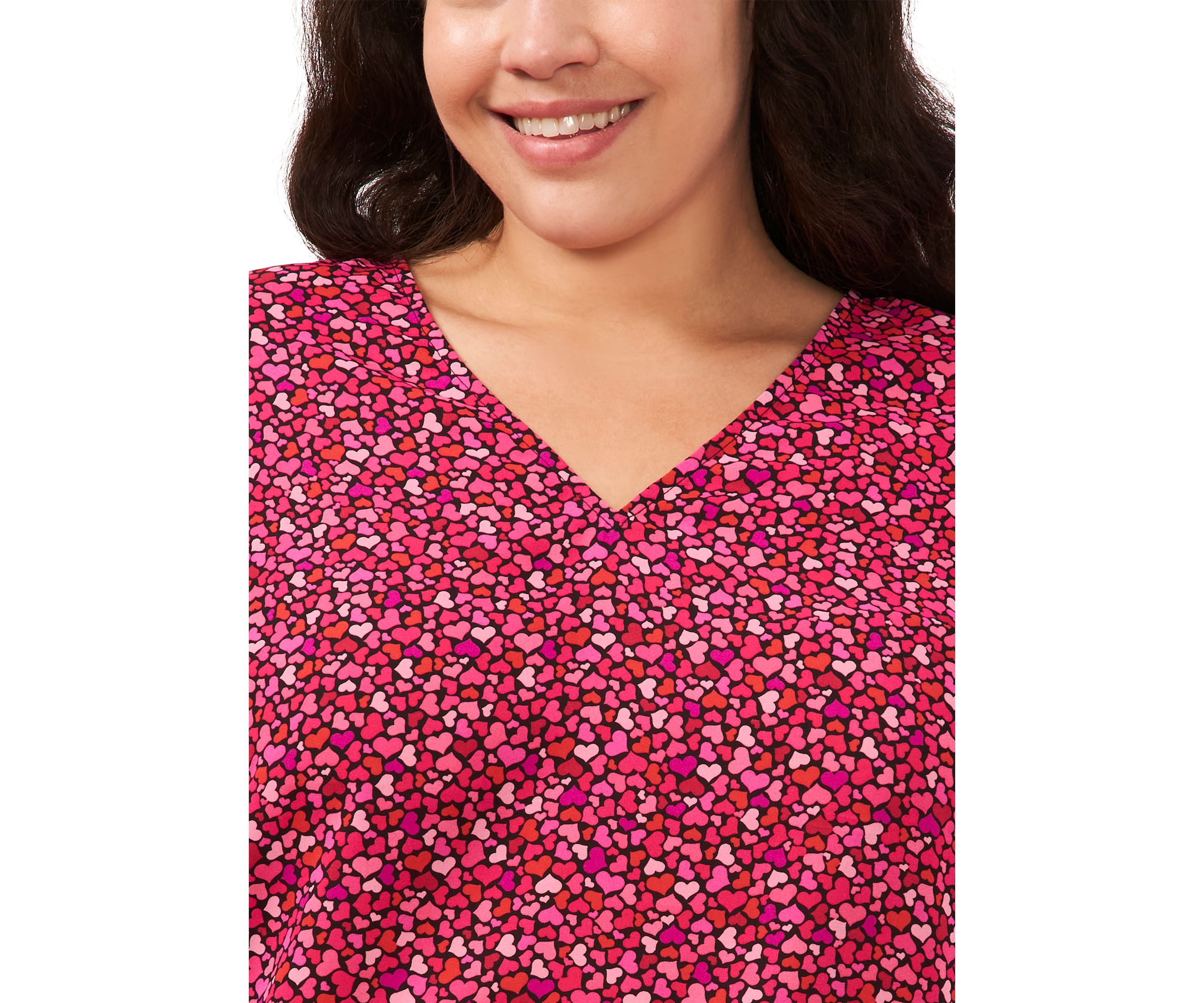 Plus Size V-Day Woven Top