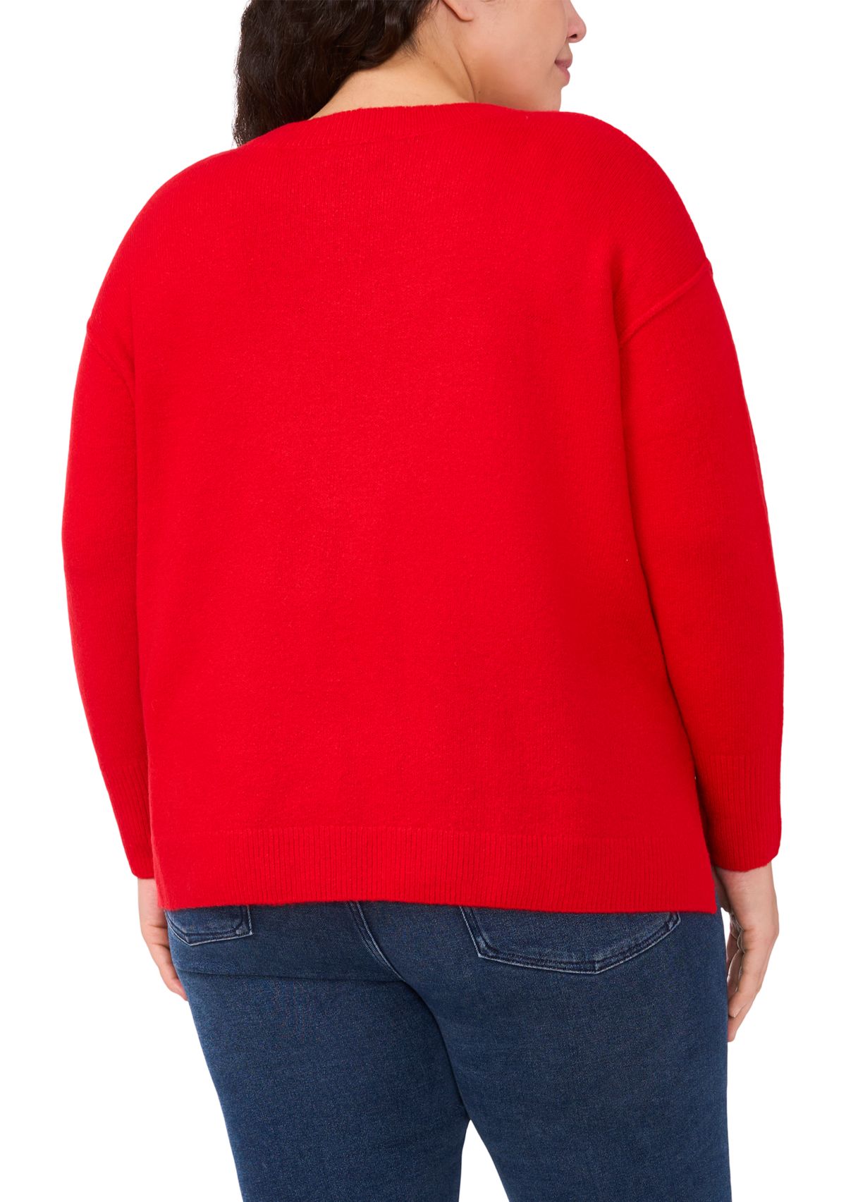 Plus Size Giant Heart Sweater 