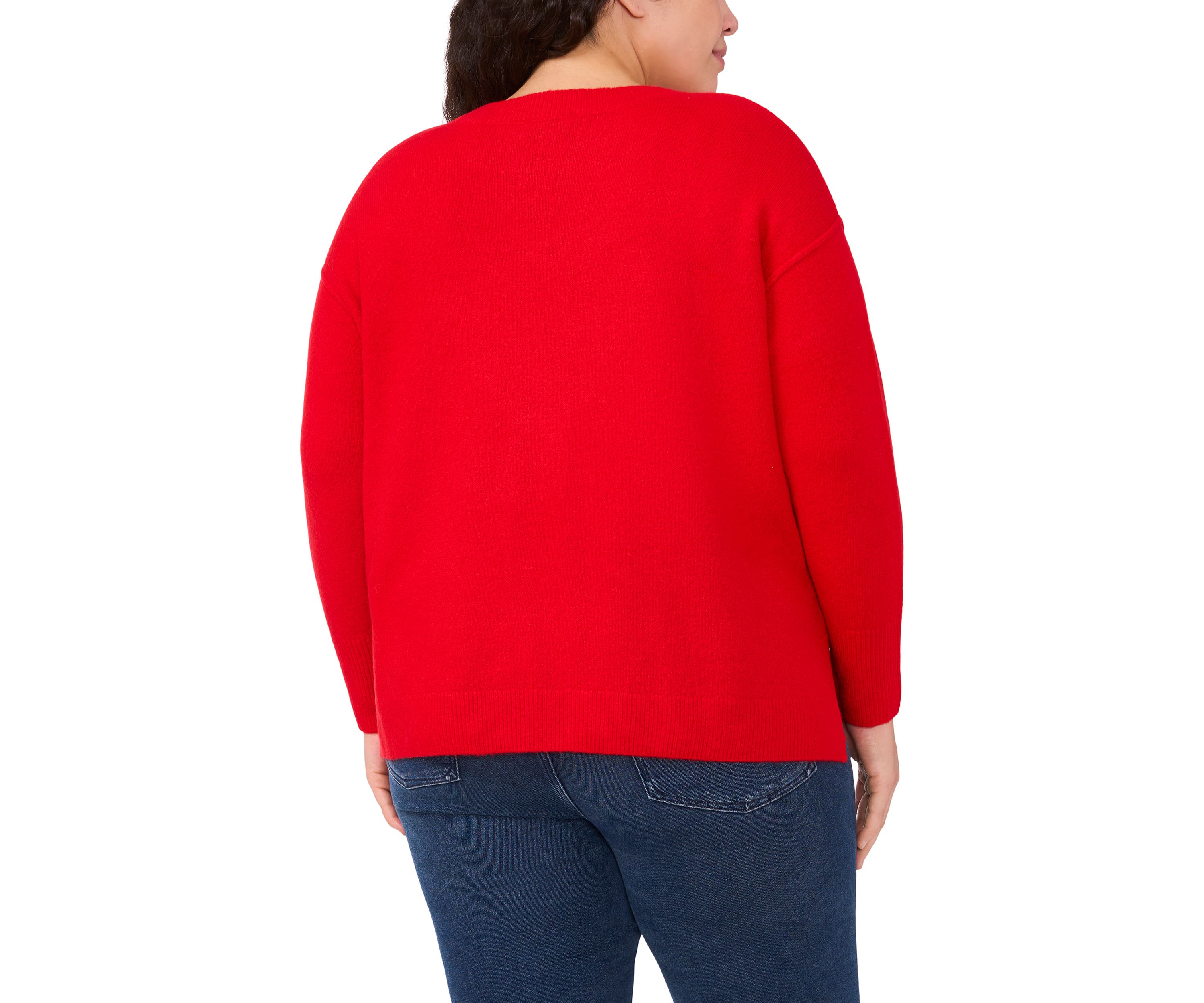 Plus Size Giant Heart Sweater 