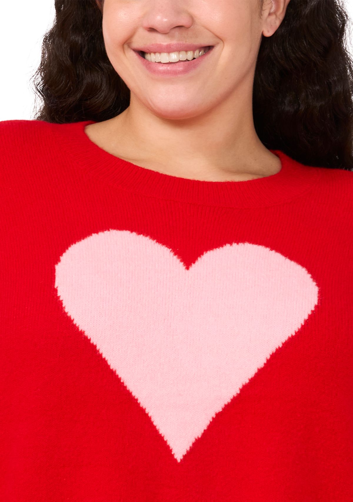 Plus Size Giant Heart Sweater 