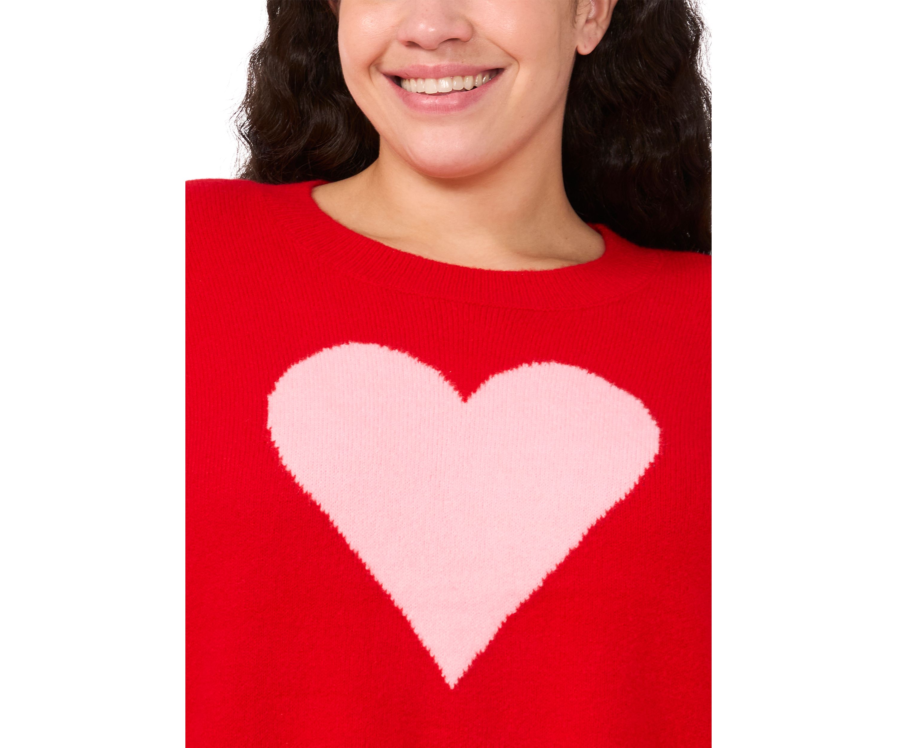 Plus Size Giant Heart Sweater 