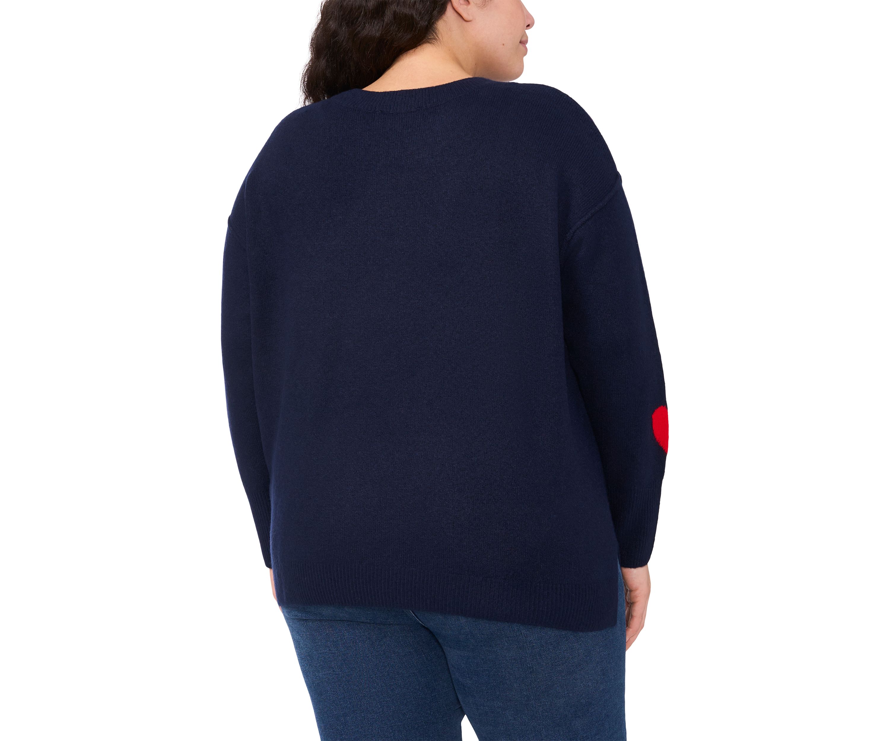 Plus Size All-Over Hearts Sweater 
