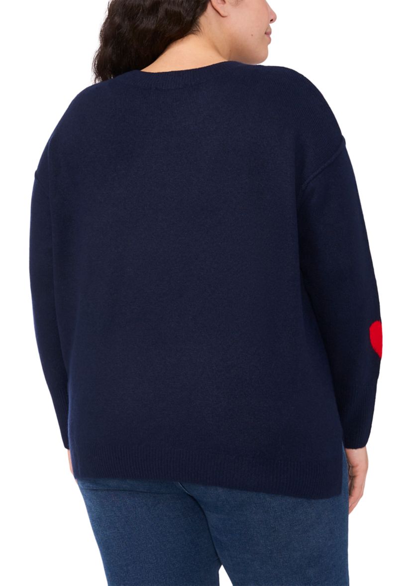 Plus Size All-Over Hearts Sweater 