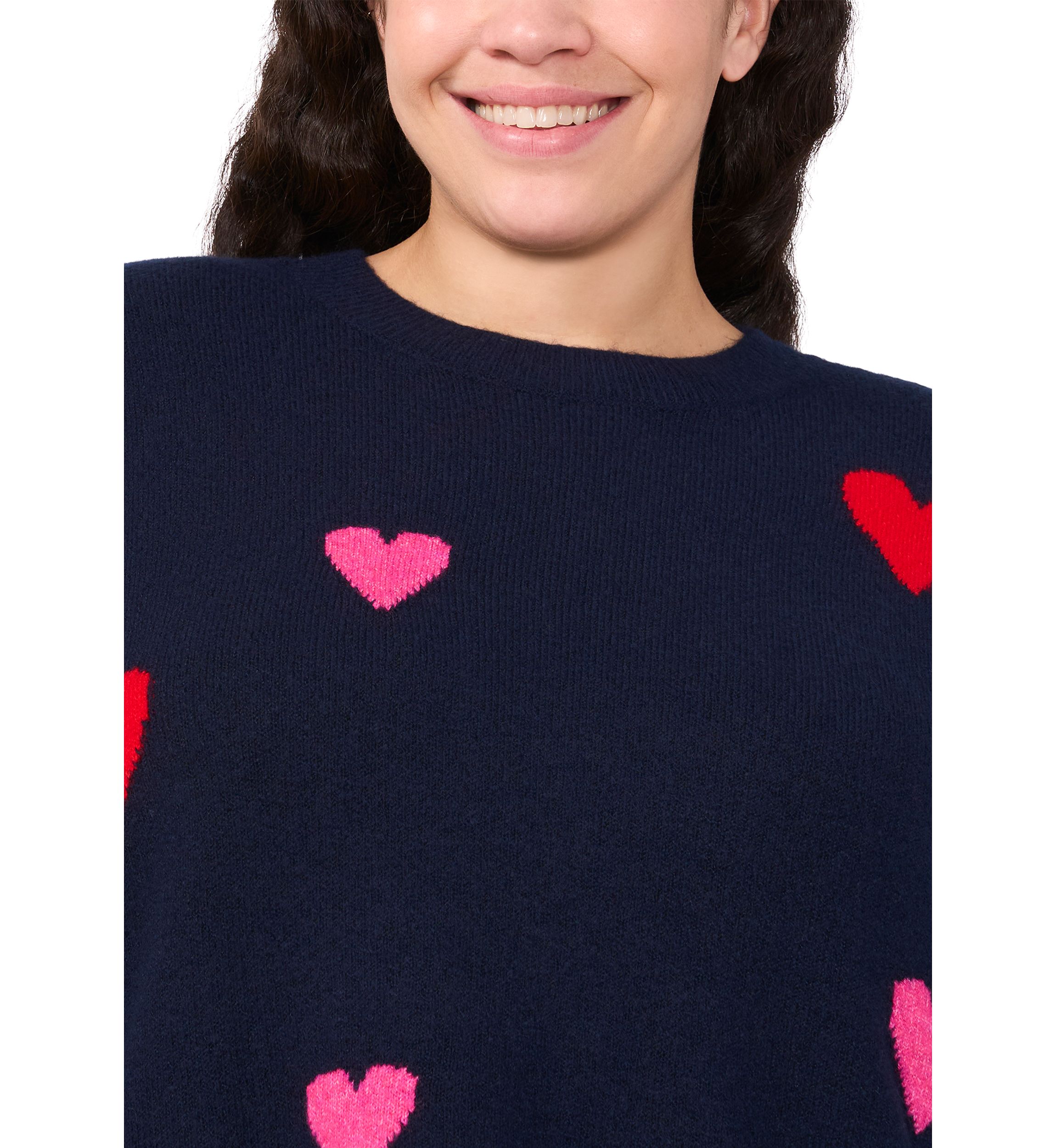 Plus Size All-Over Hearts Sweater 