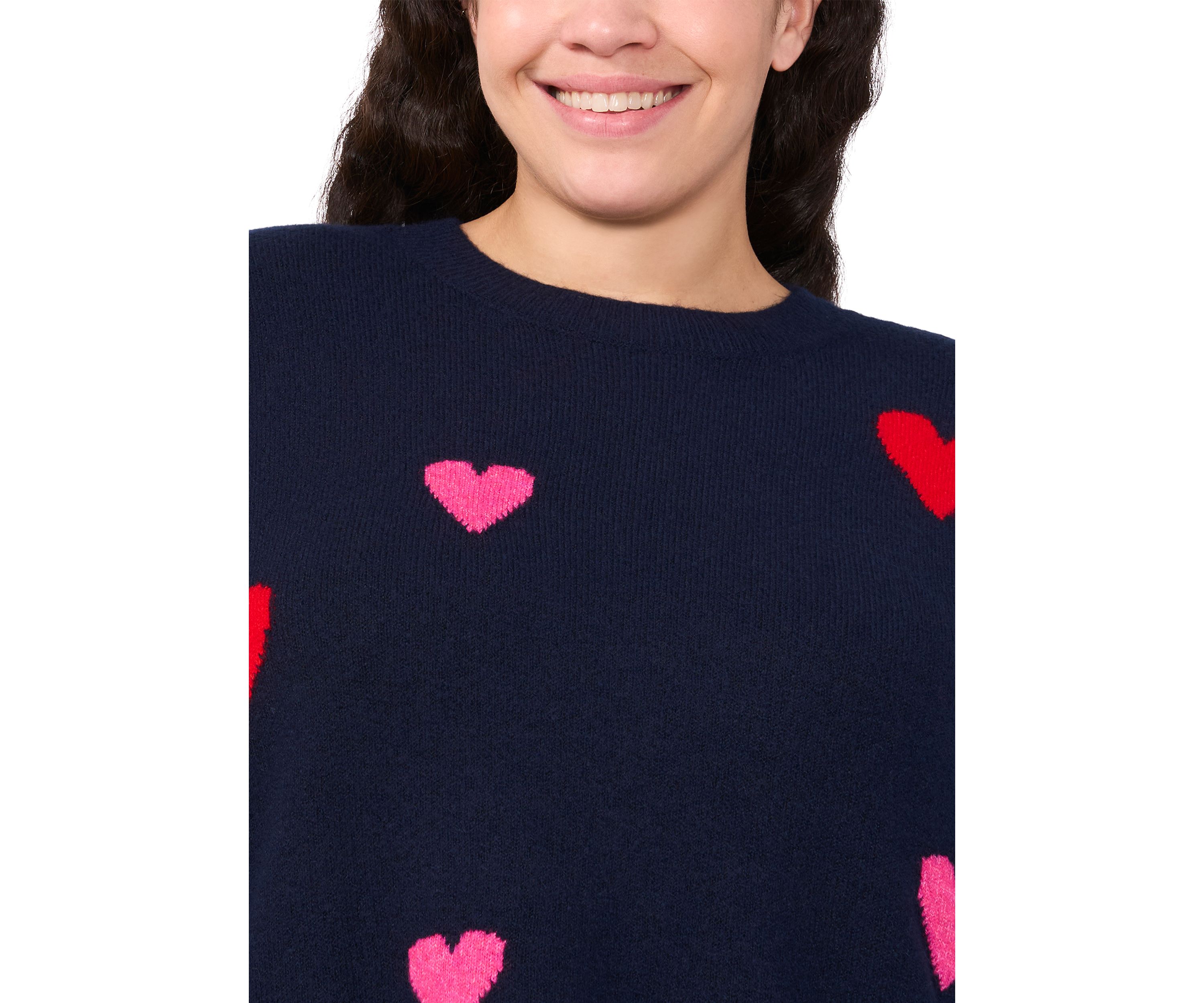 Plus Size All-Over Hearts Sweater 