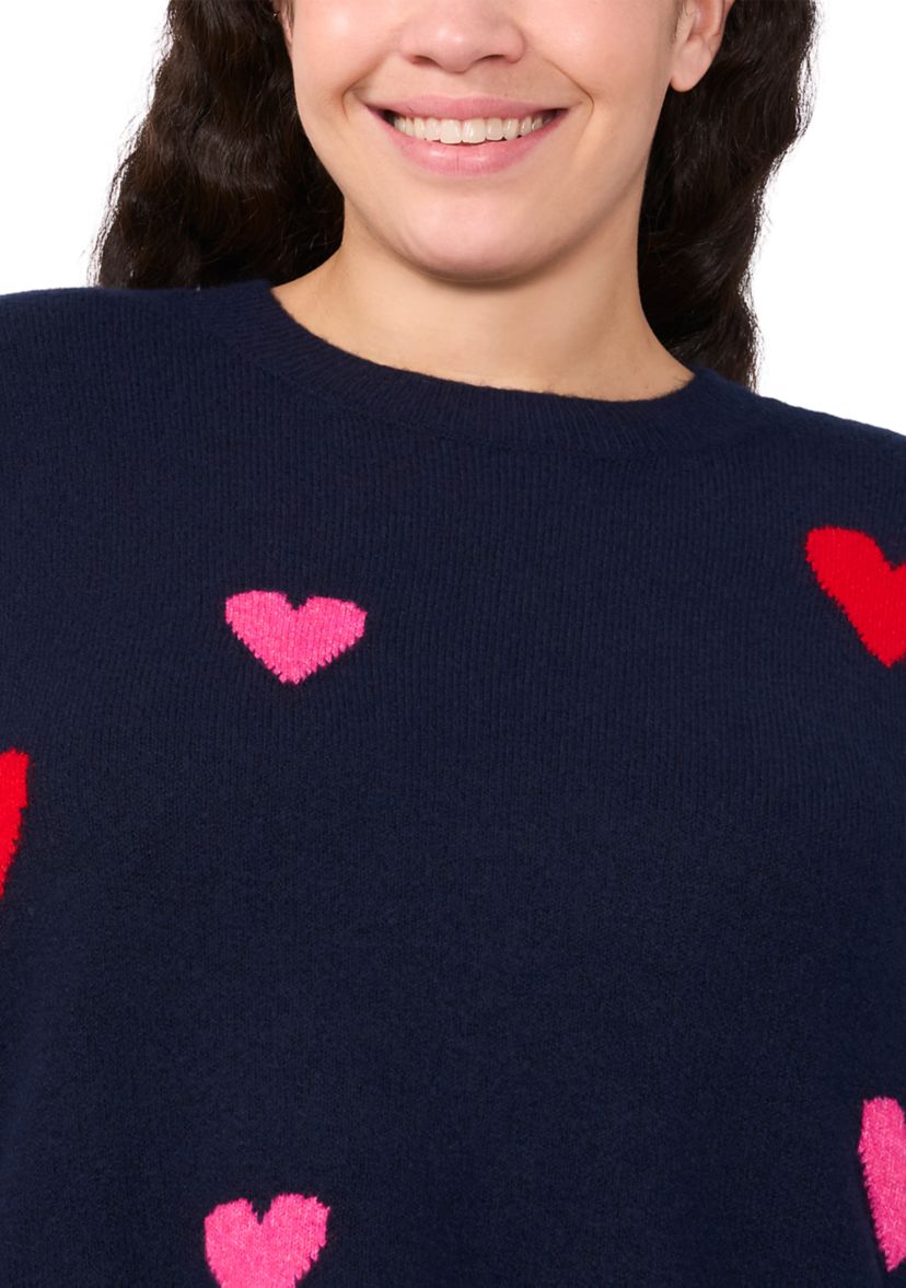 Plus Size All-Over Hearts Sweater 