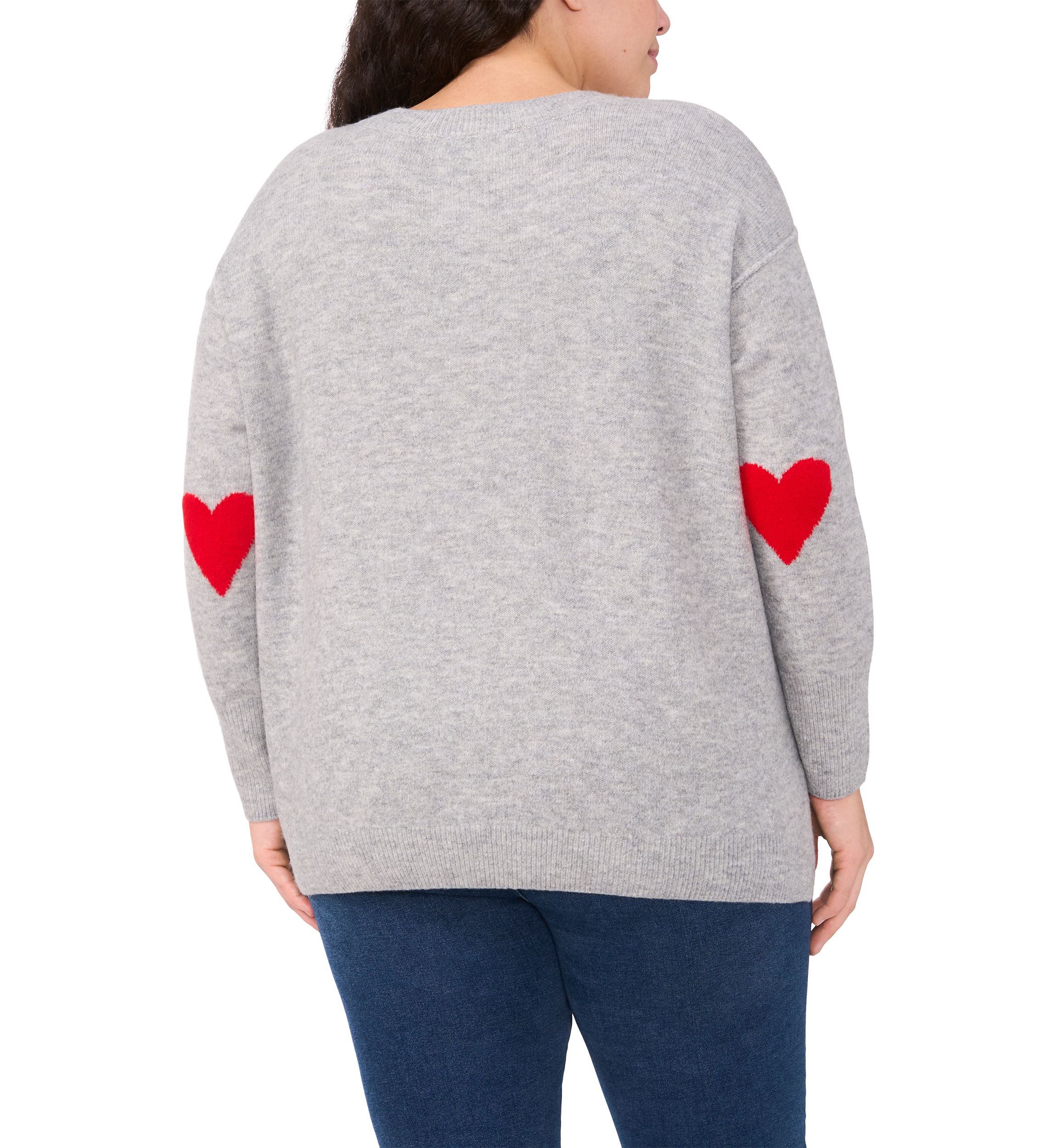 Plus Size Heart Elbow Sweater 